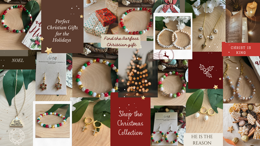 Faith-inspired Christian Christmas gifts: jewelry, bracelets, and accessories.