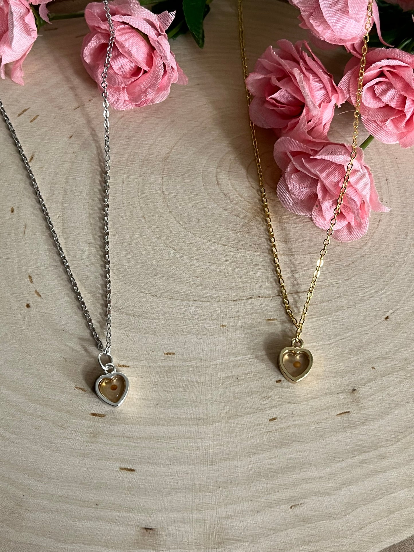 Christian Mustard Seed Heart Necklace in Gold and Silver – Faith Jewelry for Women