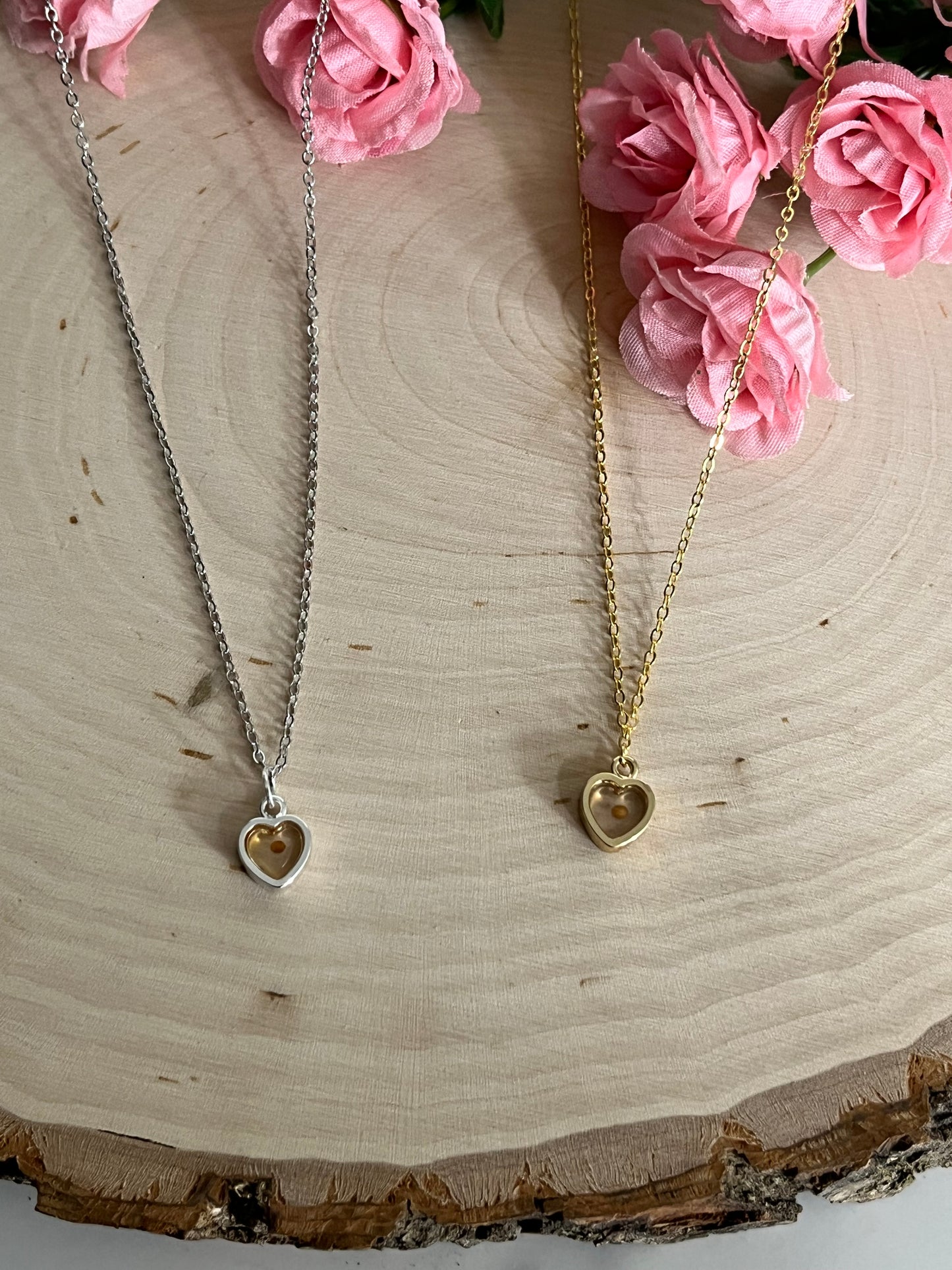 Christian Mustard Seed Heart Necklace in Gold and Silver – Faith Jewelry for Women