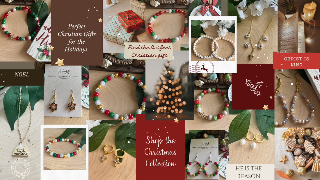 Faith-inspired Christian Christmas gifts: jewelry, bracelets, and accessories.