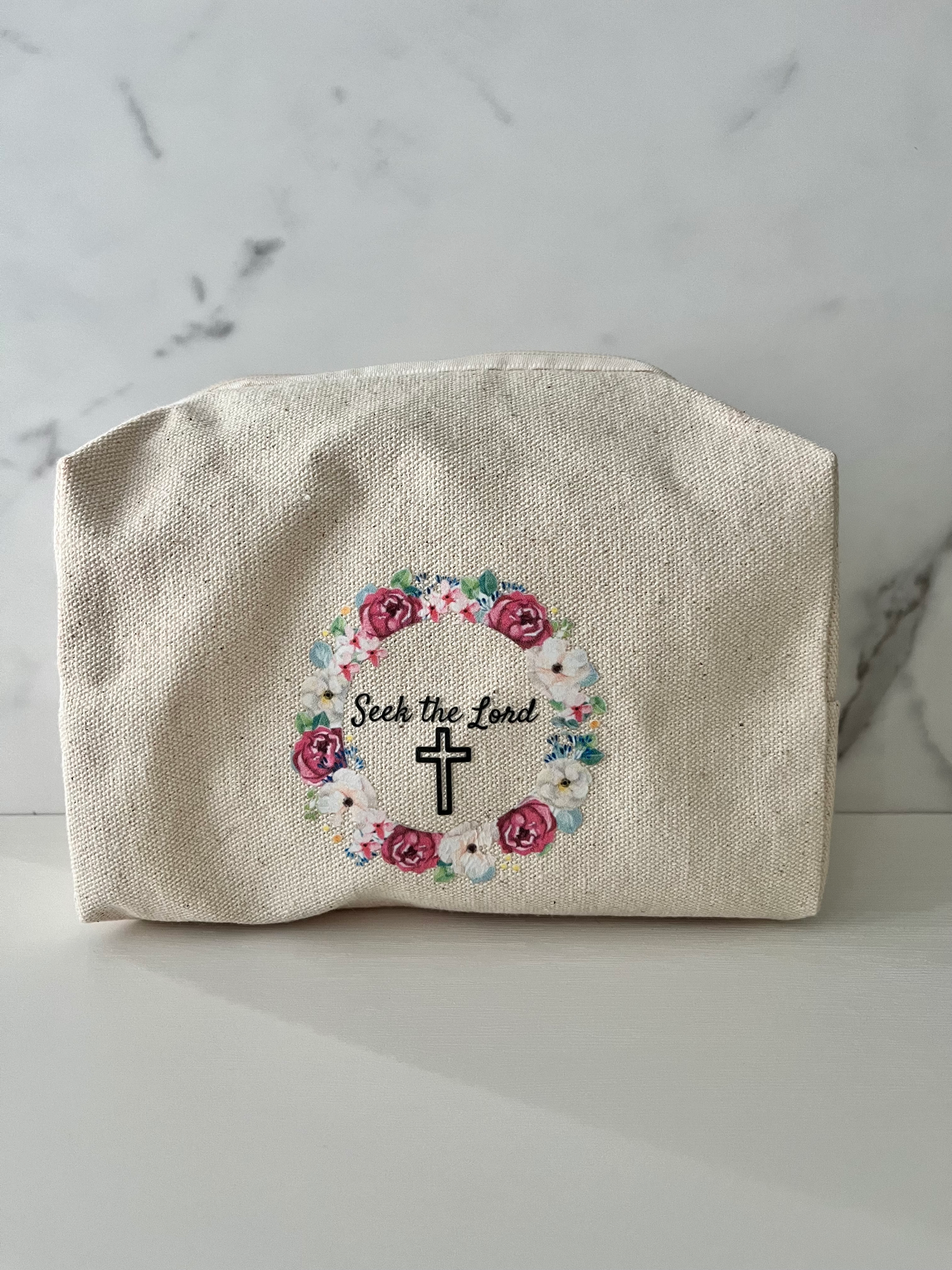 Faith-based travel accessories collection featuring inspirational tumbler drinkware, makeup bags, magnets, and jewelry dishes. Perfect for expressing spiritual beliefs while on the go.