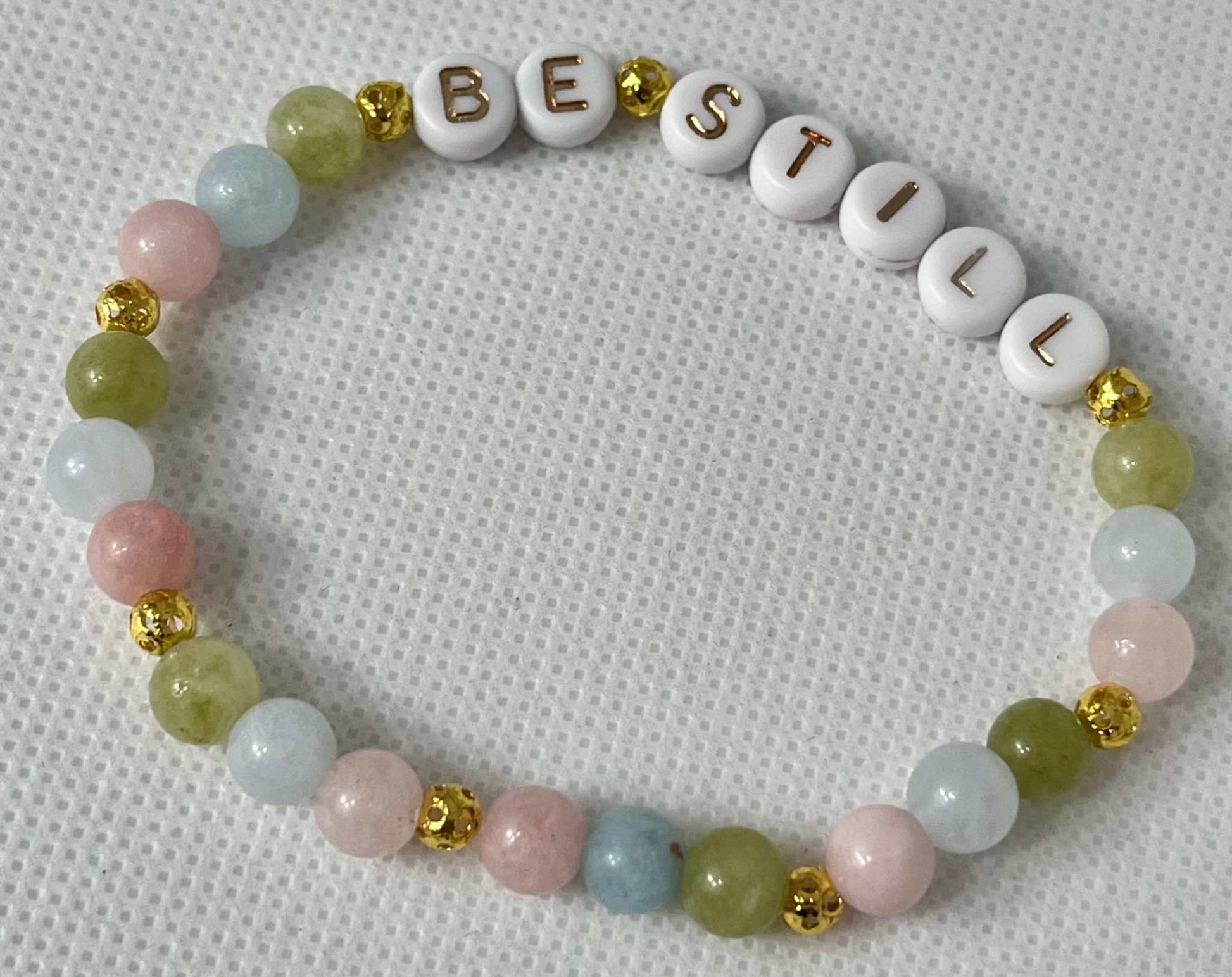 Bead Bracelet - Be Still Bible Verse Faith Jewelry with high-quality beads and scripture charm
