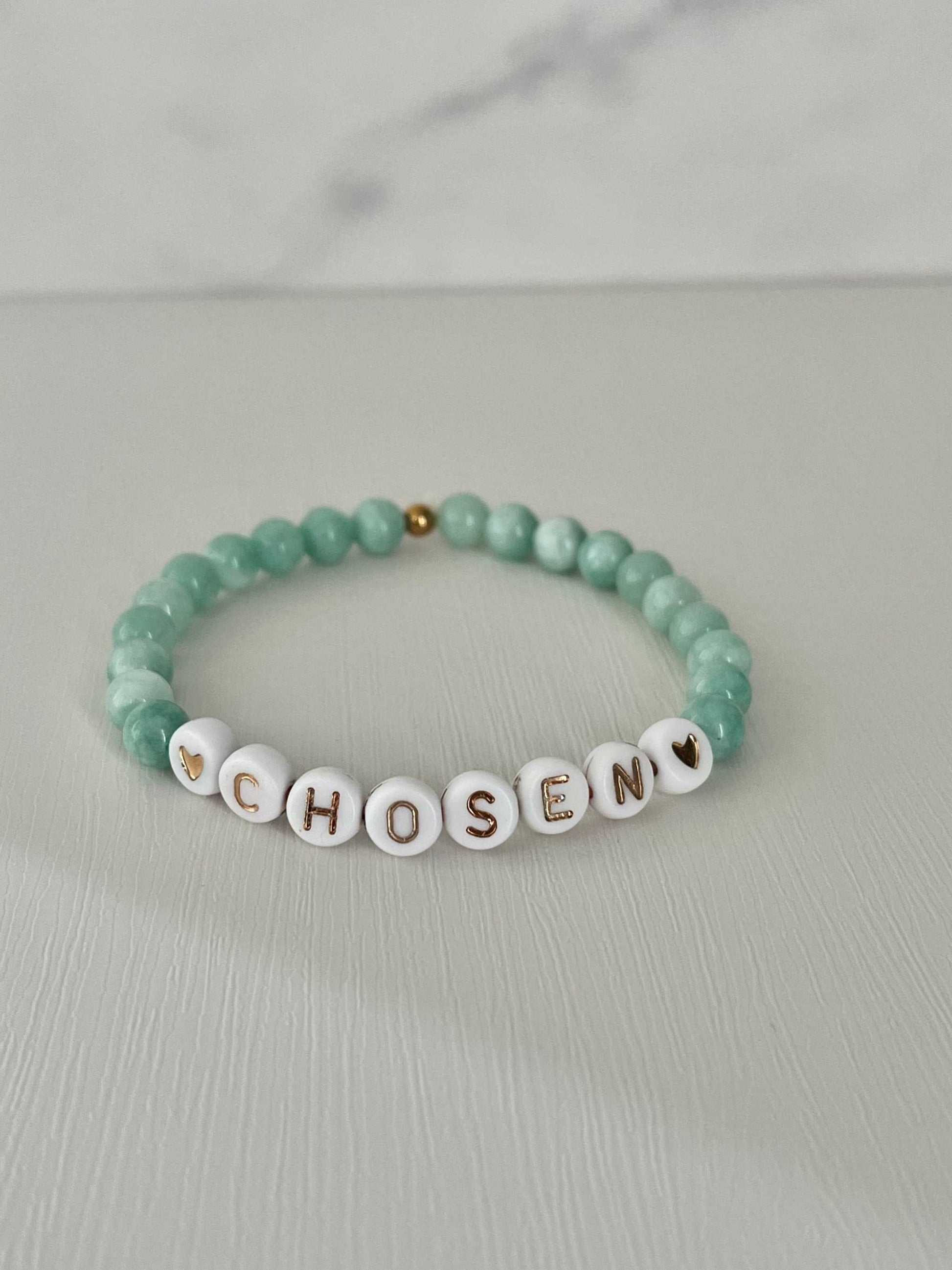 Jade Chosen Bead Bracelet – elegant stone jewelry with a faith-inspired meaning.


