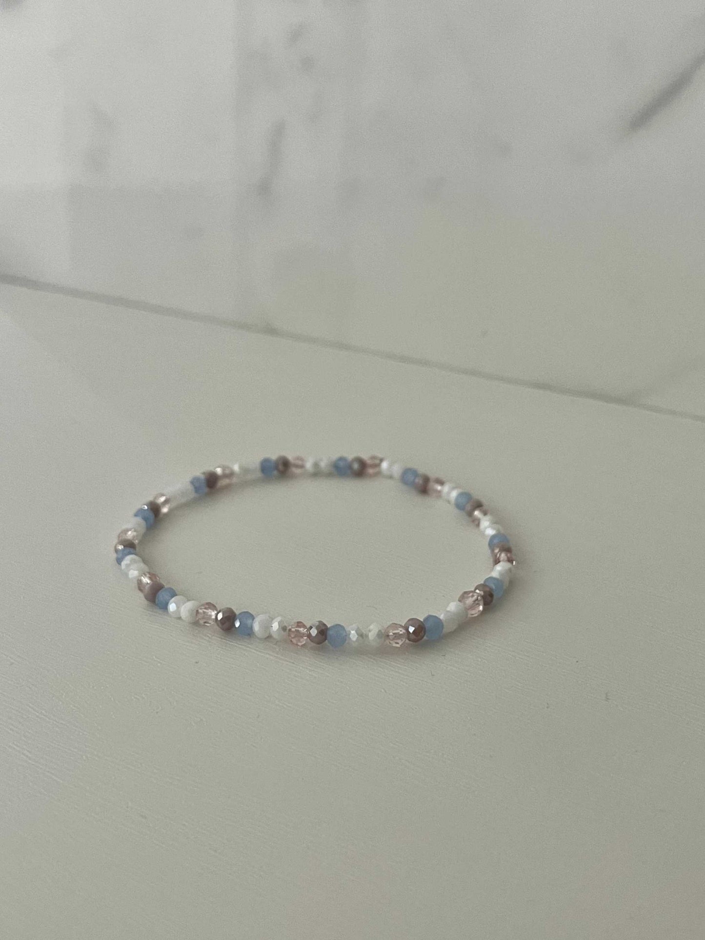 Blue Purple Crystal Bead Bracelet with vibrant gemstone beads for a stylish and colorful accessory.