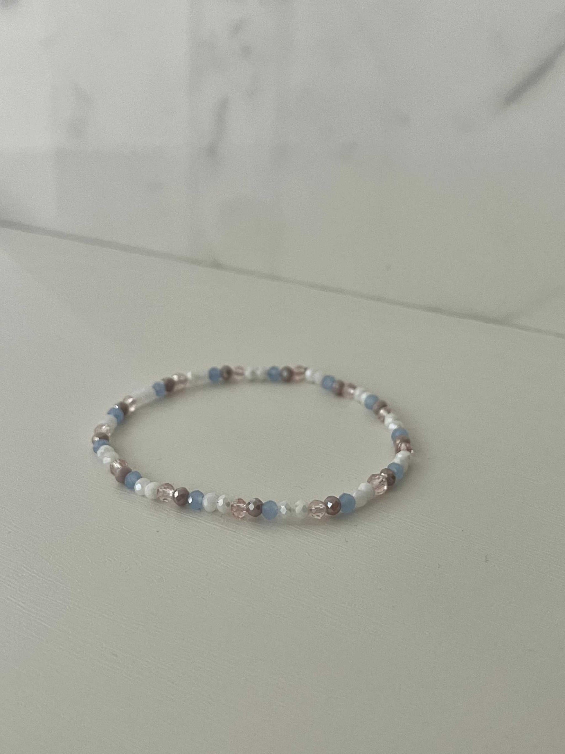Blue Purple Crystal Bead Bracelet with vibrant gemstone beads for a stylish and colorful accessory.