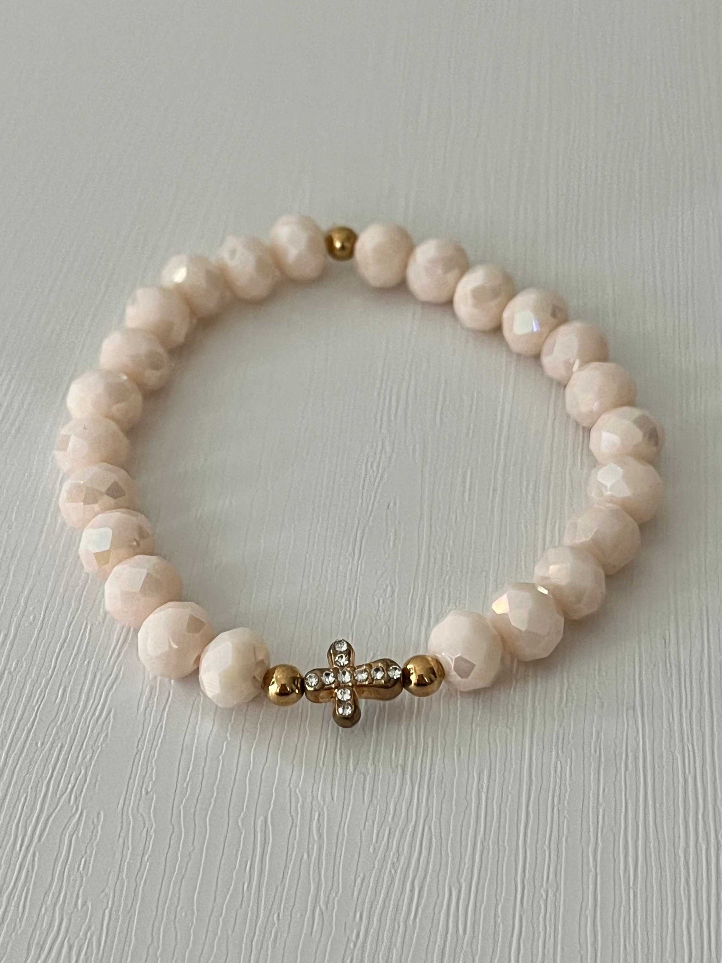 Cross Bead Bracelet Collection, faith-inspired jewelry, perfect for daily wear or gifts

