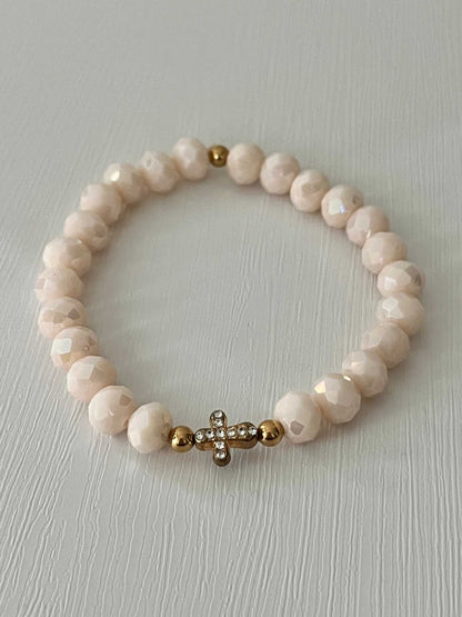 Cross Bead Bracelet Collection, faith-inspired jewelry, perfect for daily wear or gifts


