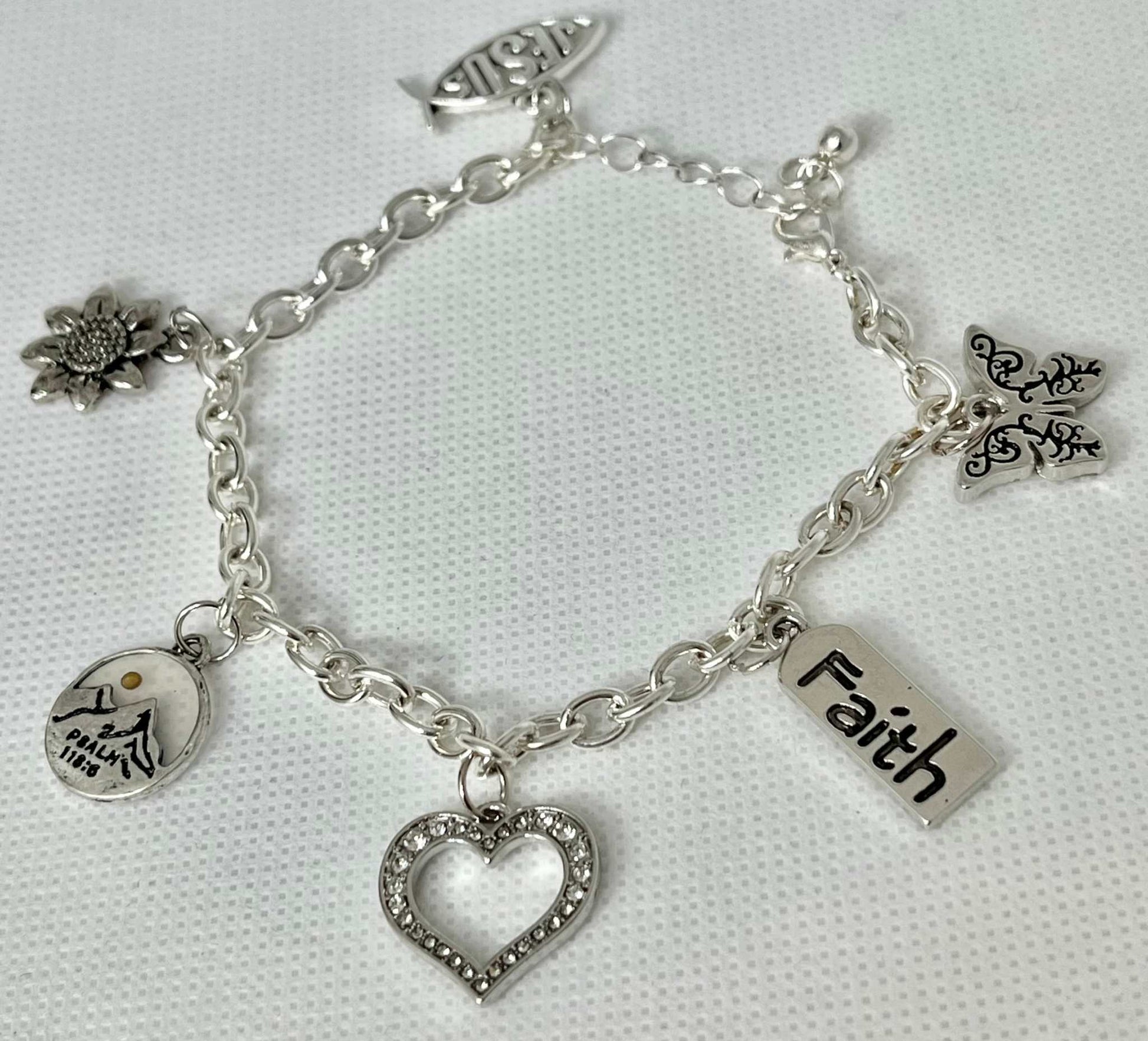 Sterling Silver Bracelet with Christian Charm – Handmade Jewelry


