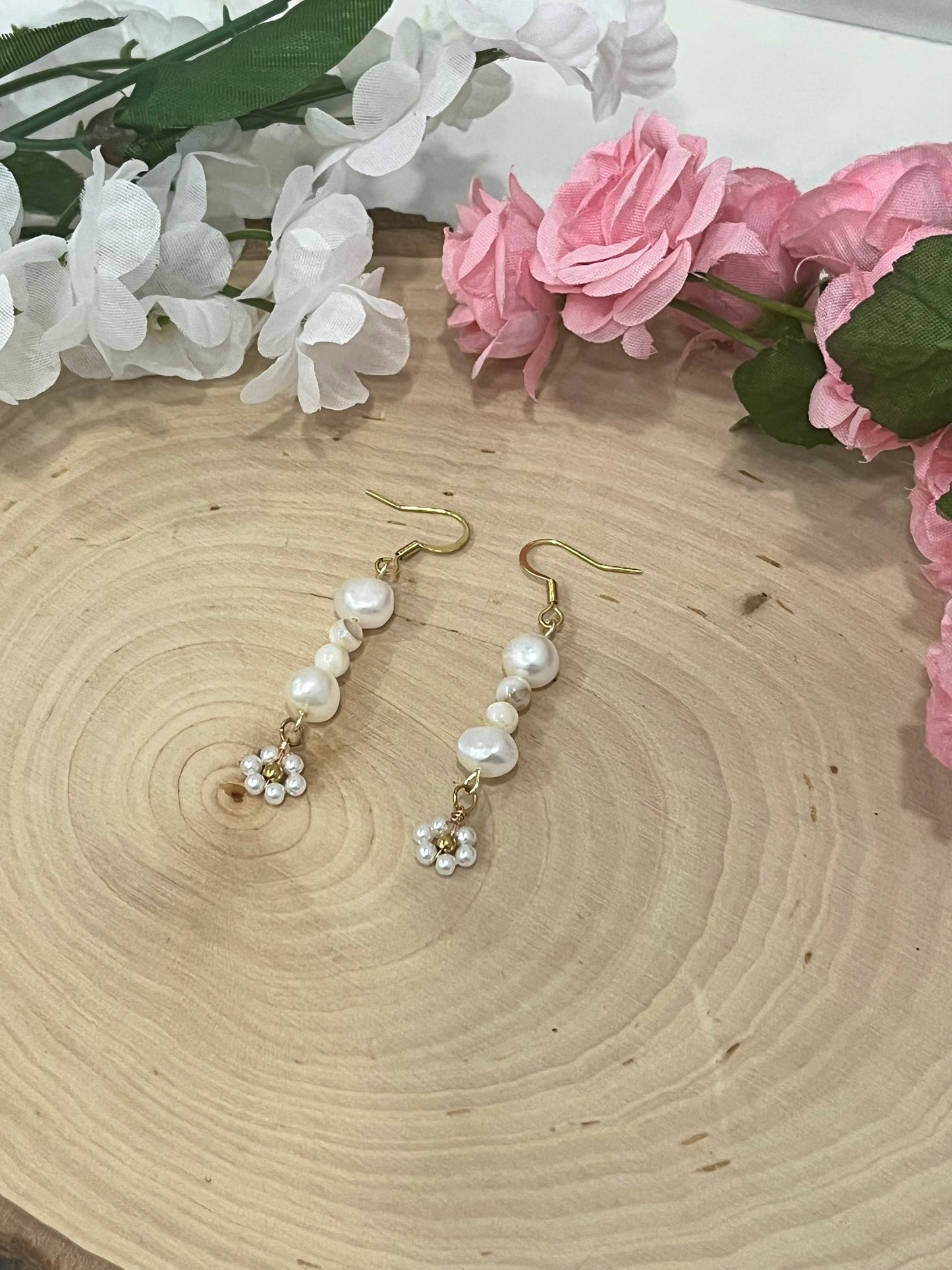 Pearl Daisy Gold Earrings – Christian Jewelry Inspired by Proverbs 31