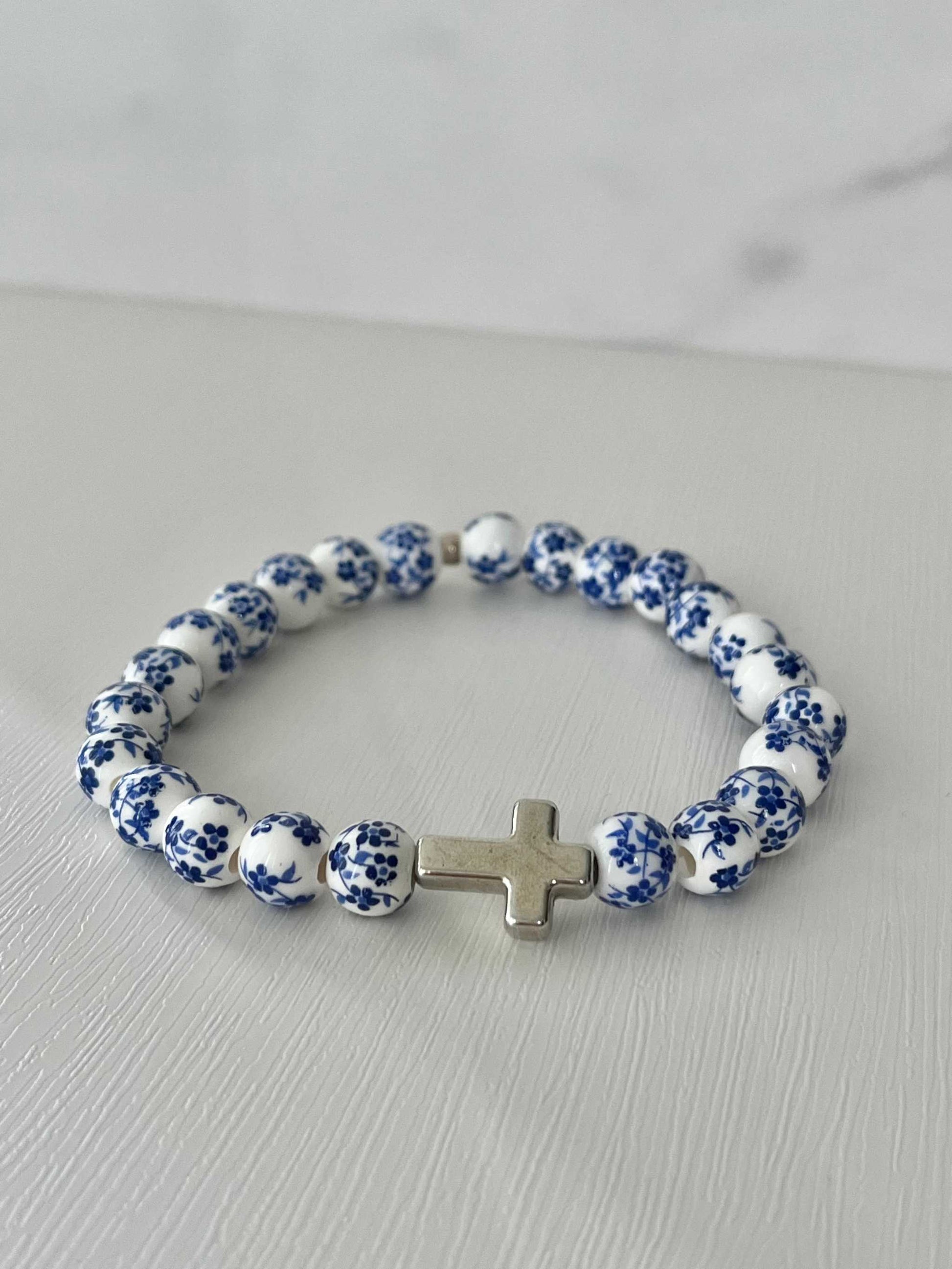 Cross Bead Bracelet Collection, faith-inspired jewelry, perfect for daily wear or gifts

