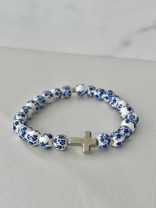 Cross Bead Bracelet Collection, faith-inspired jewelry, perfect for daily wear or gifts

