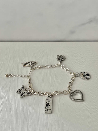 Sterling Silver Bracelet with Christian Charm – Handmade Jewelry

