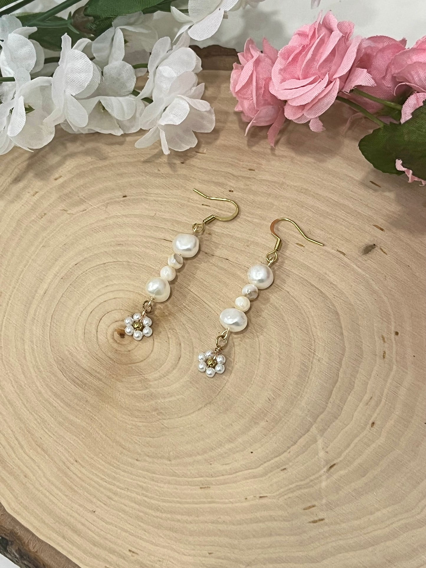 Pearl Daisy Gold Earrings – Christian Jewelry Inspired by Proverbs 31