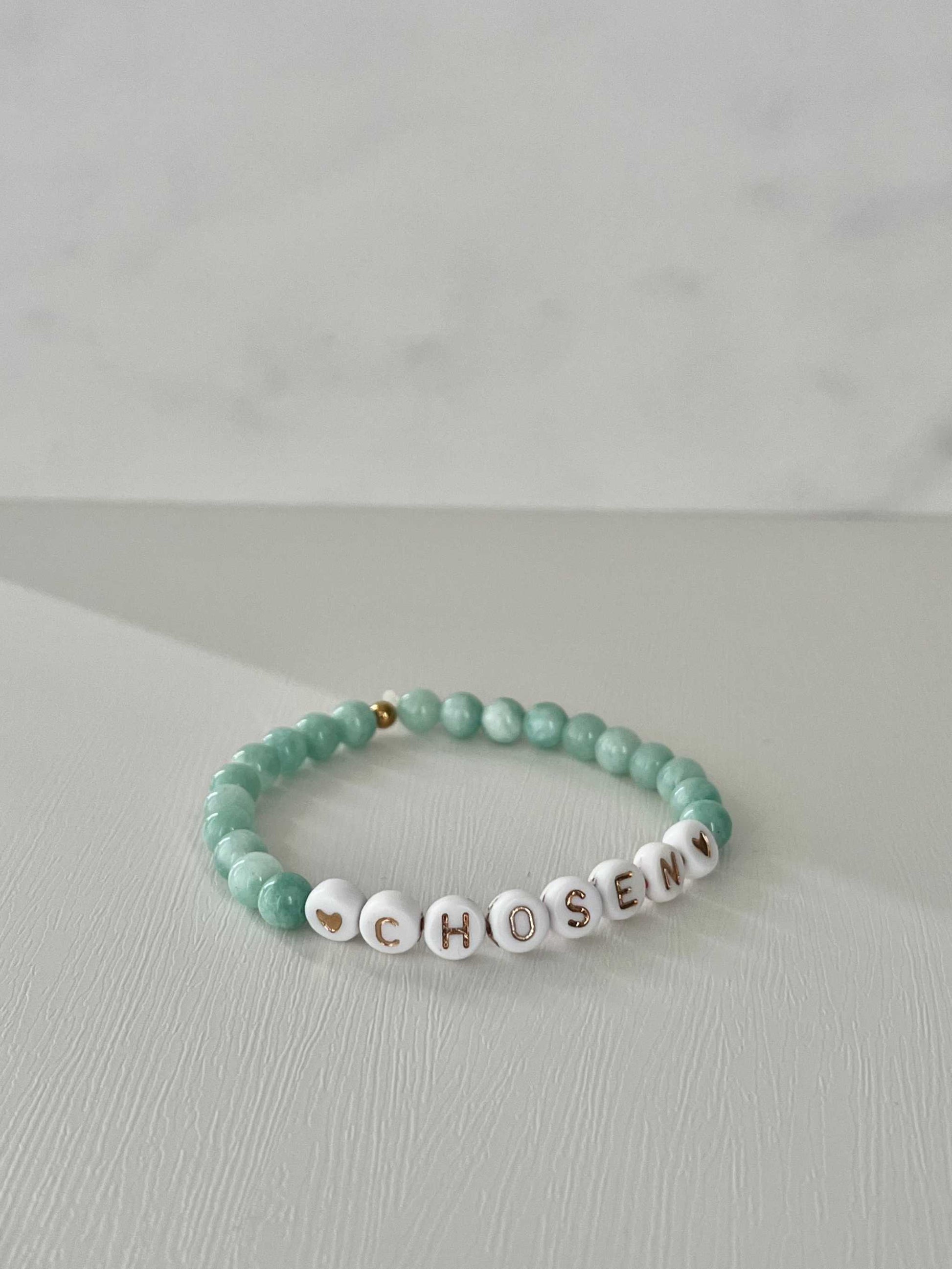 Jade Chosen Bead Bracelet – elegant stone jewelry with a faith-inspired meaning.

