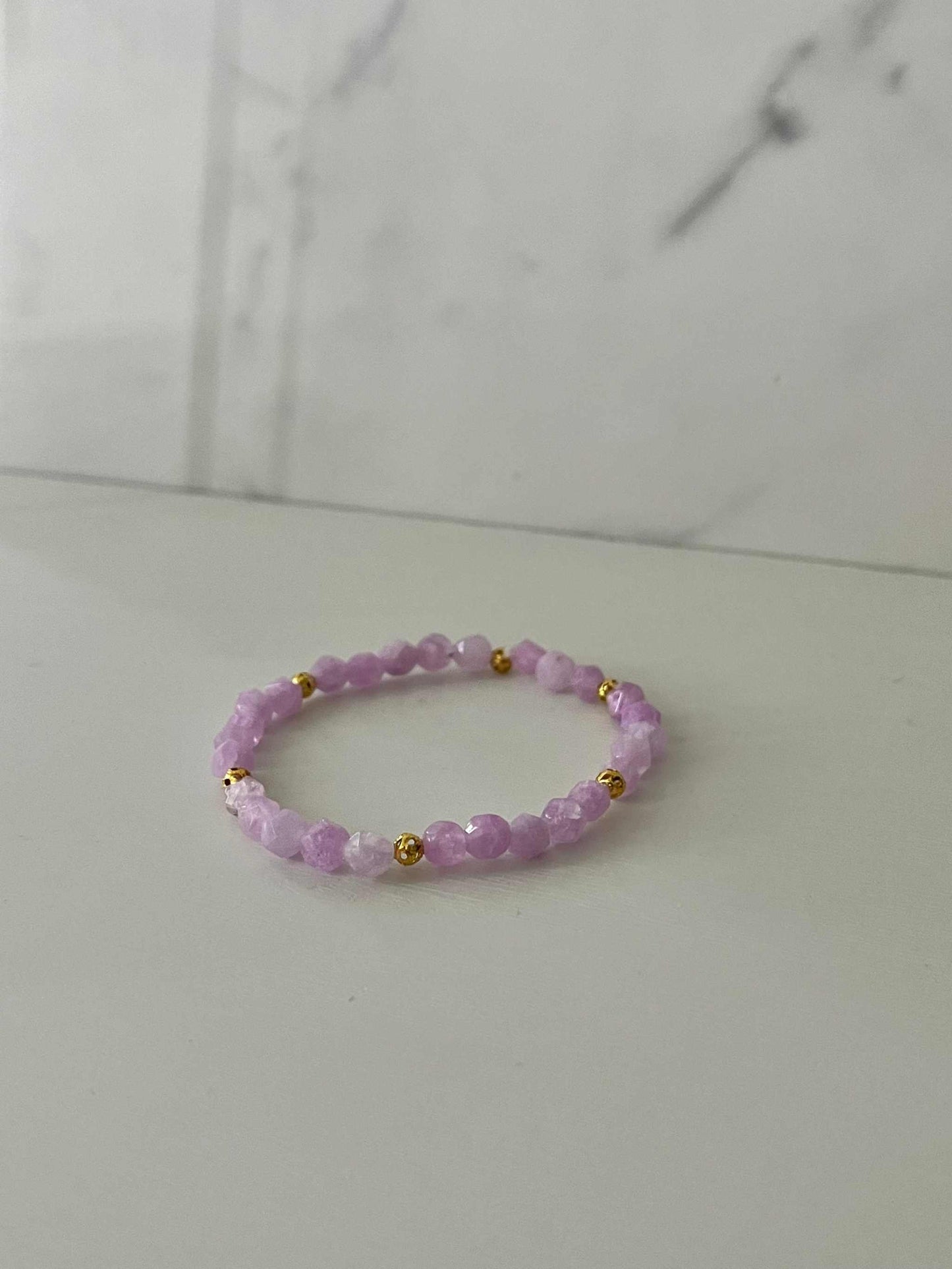 Lavender Angelite Stone Bracelet, natural gemstone bracelet with lavender angelite beads