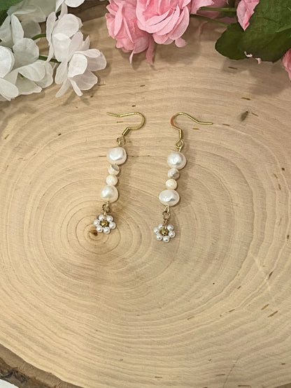 Pearl Daisy Gold Earrings – Christian Jewelry Inspired by Proverbs 31