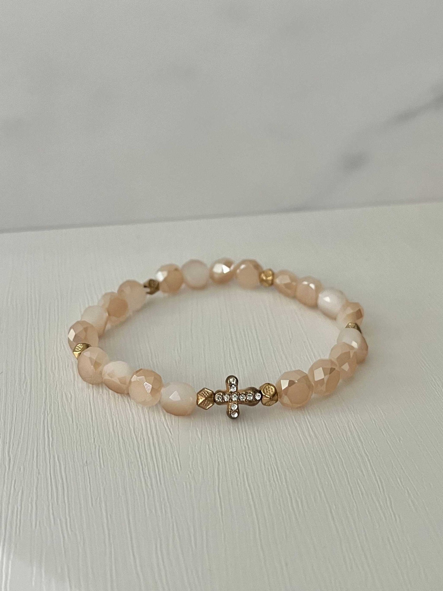 Cross Bead Bracelet Collection, faith-inspired jewelry, perfect for daily wear or gifts

