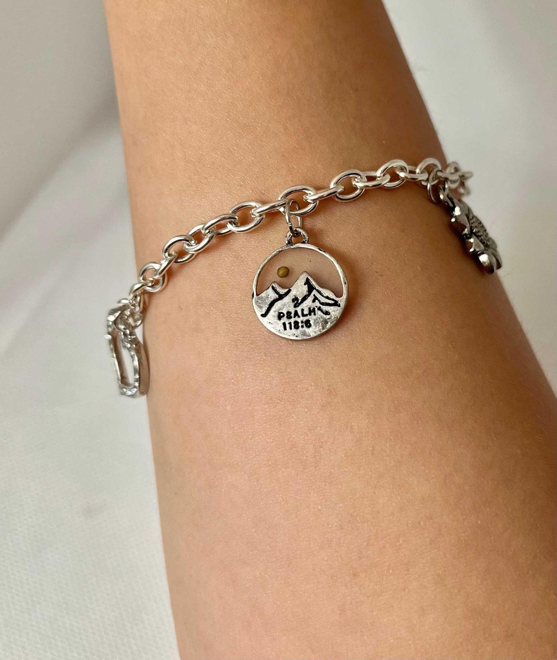Sterling Silver Bracelet with Christian Charm – Handmade Jewelry

