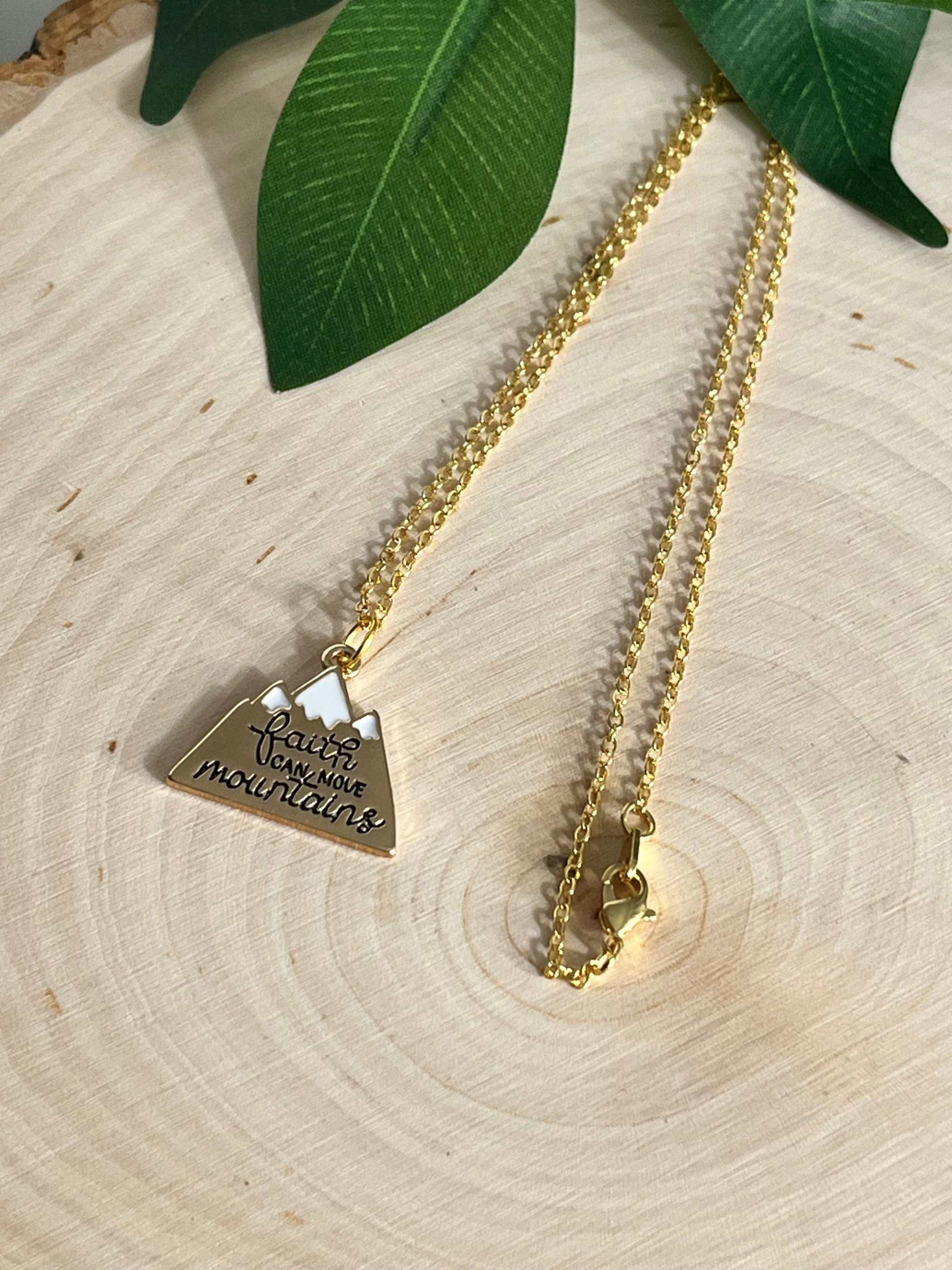 16K gold necklace with faith pendant, inspiring Christian gift.