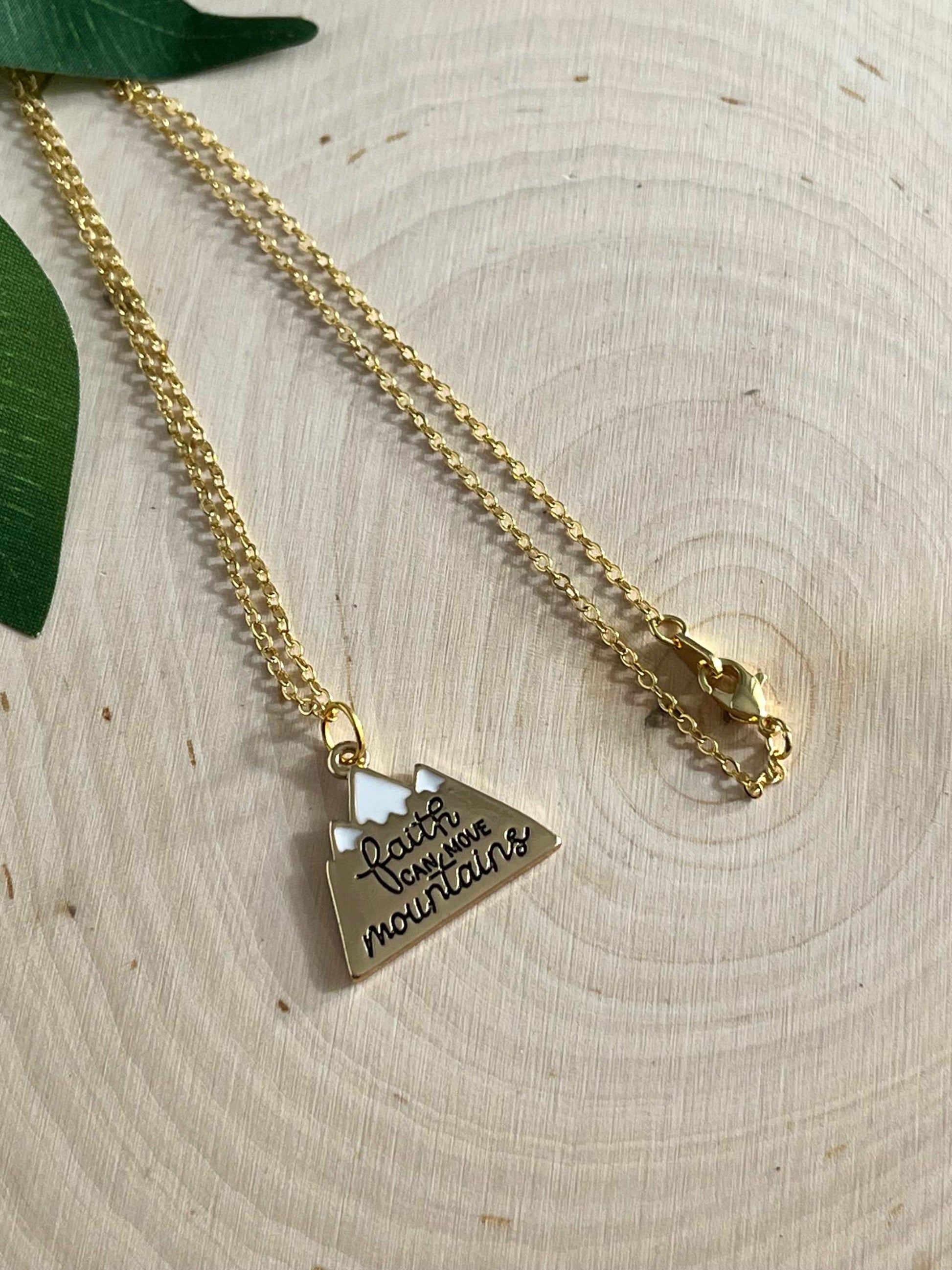 16K gold necklace with faith pendant, inspiring Christian gift.
