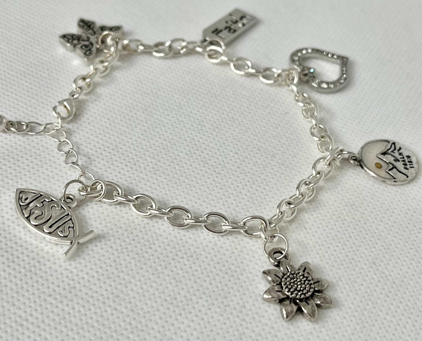 Sterling Silver Bracelet with Christian Charm – Handmade Jewelry

