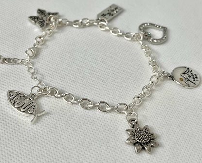 Sterling Silver Bracelet with Christian Charm – Handmade Jewelry

