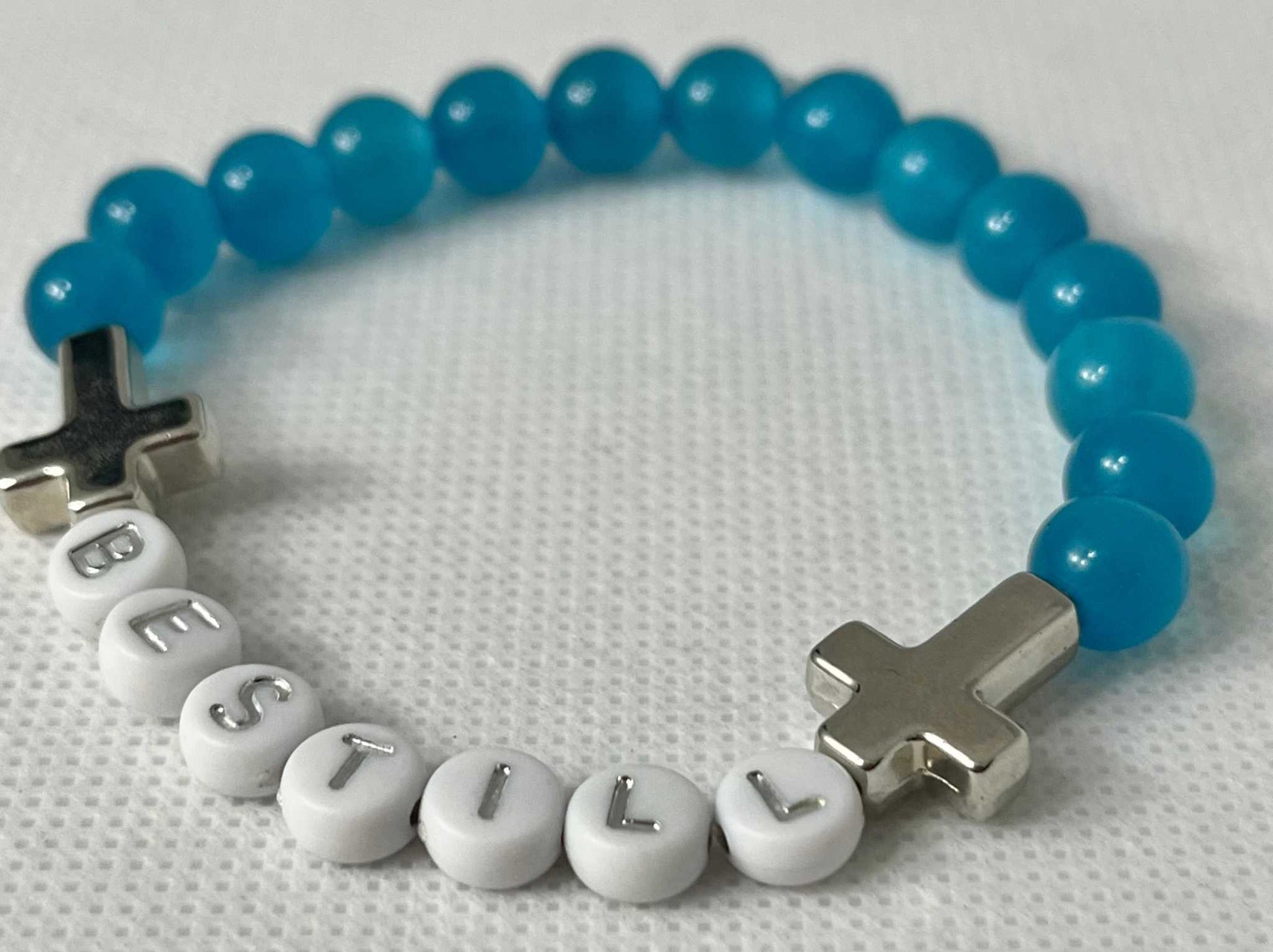 Bead Bracelet - Be Still Bible Verse Faith Jewelry with high-quality beads and scripture charm