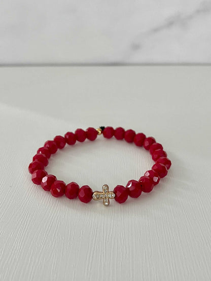 Cross Bead Bracelet Collection, faith-inspired jewelry, perfect for daily wear or gifts

