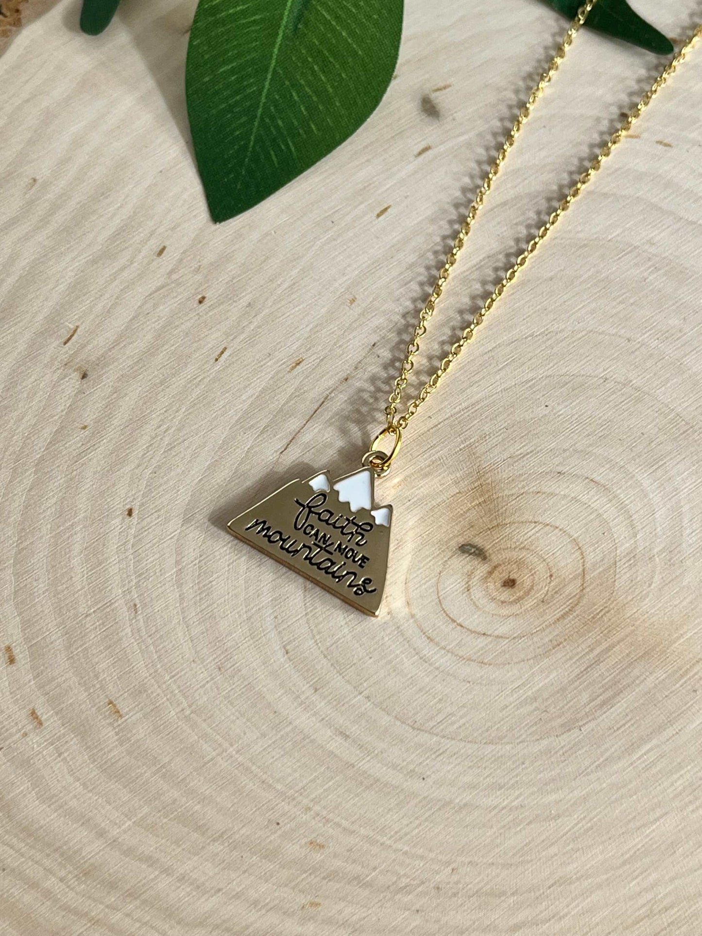 16K gold necklace with faith pendant, inspiring Christian gift.