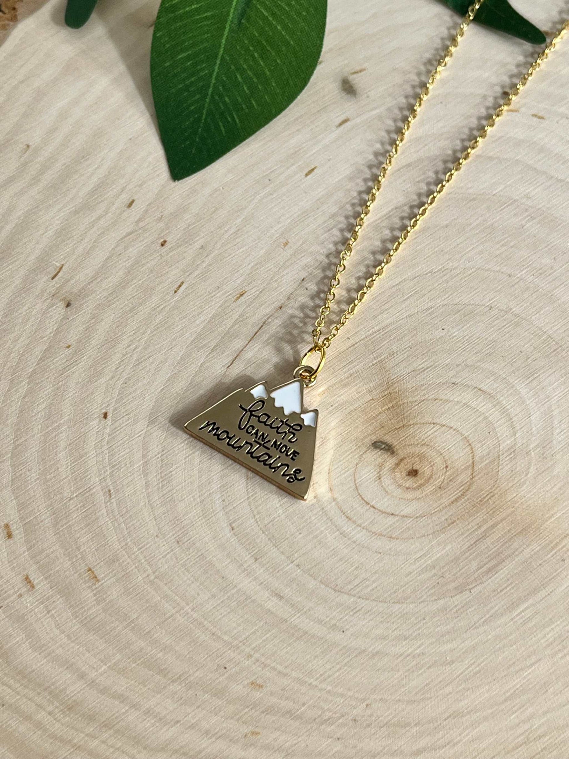 16K gold necklace with faith pendant, inspiring Christian gift.