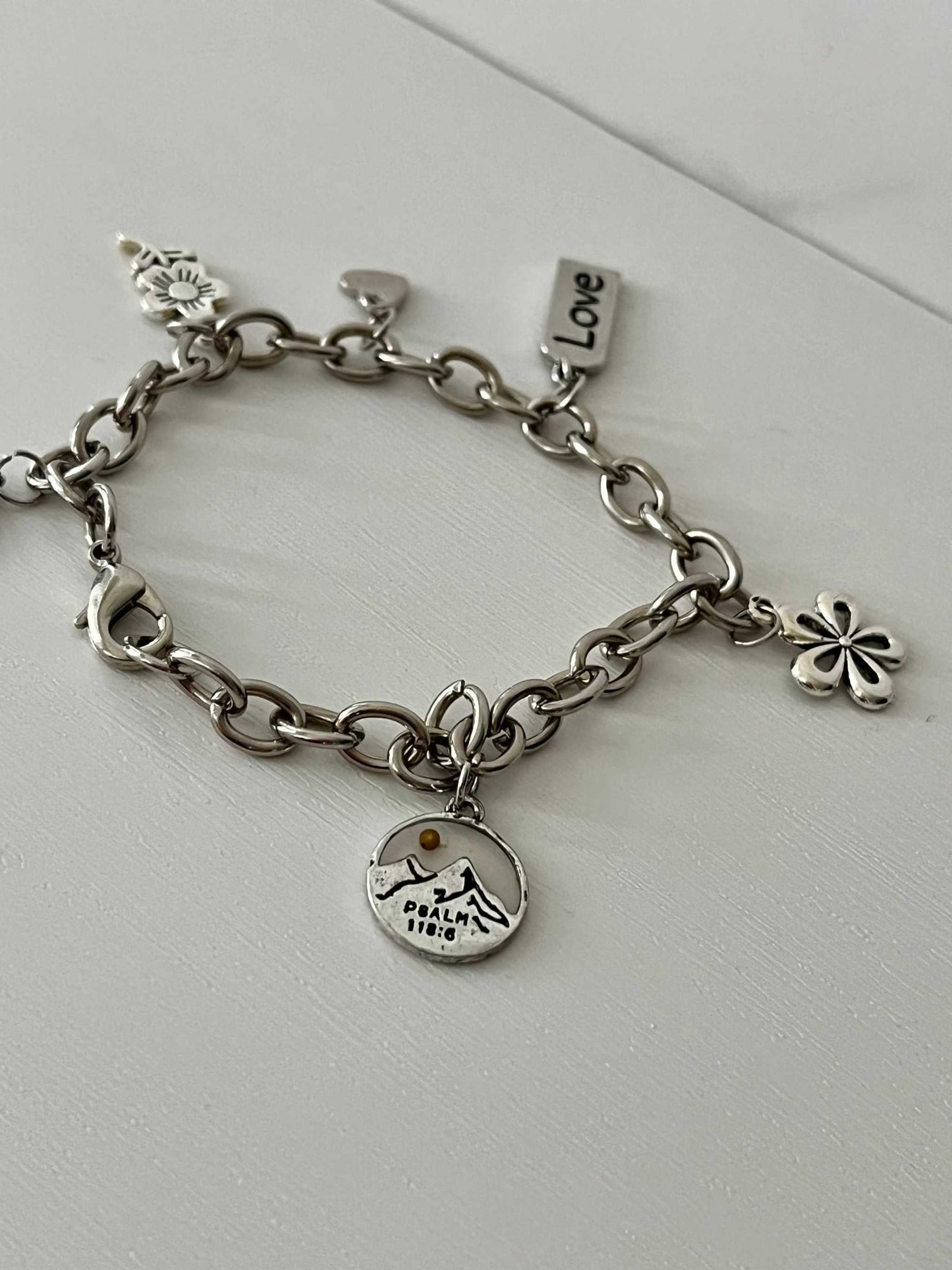 Sterling Silver Christian Bracelet - Faith-Inspired Charm Jewelry