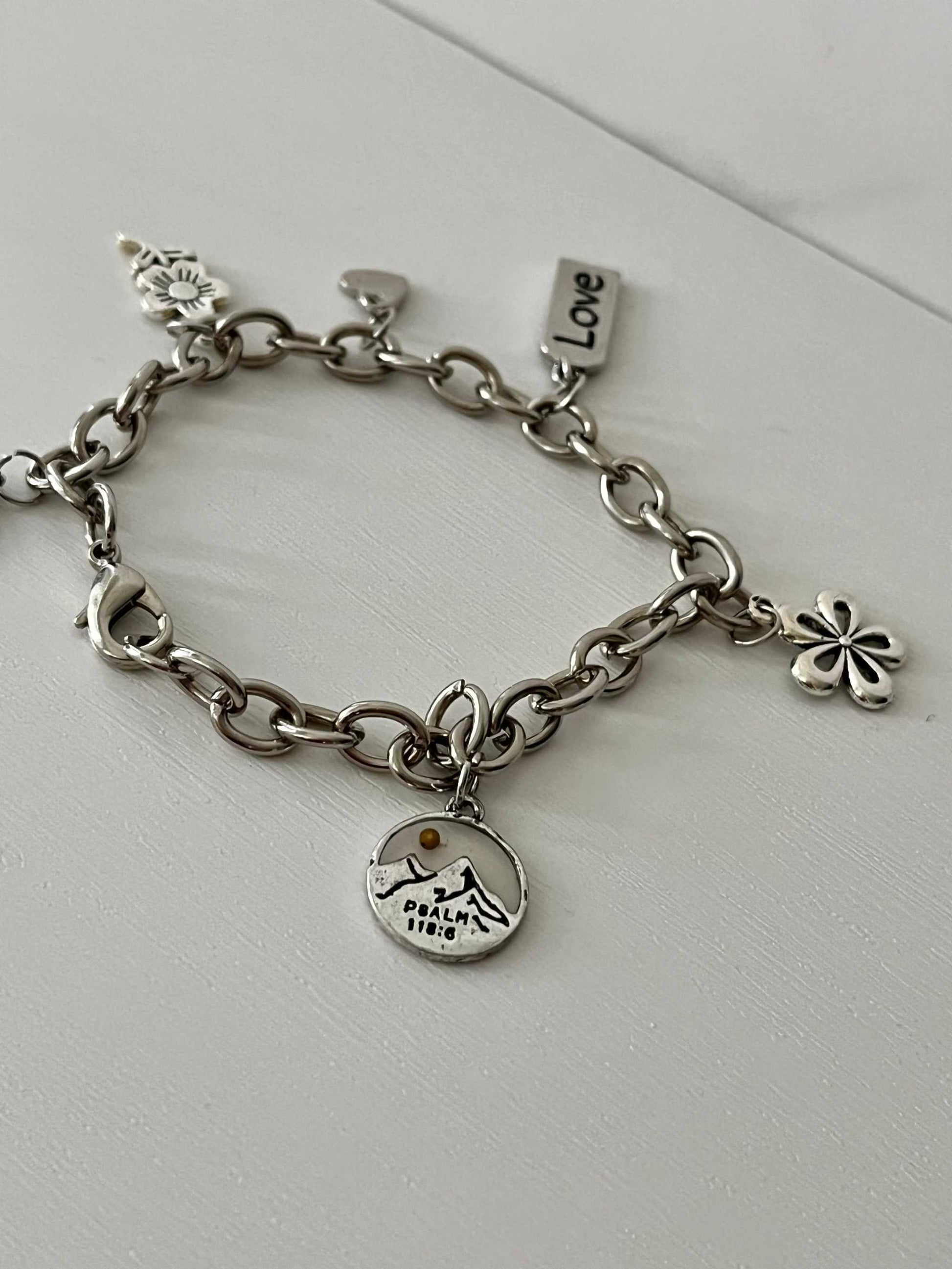 Sterling Silver Christian Bracelet - Faith-Inspired Charm Jewelry