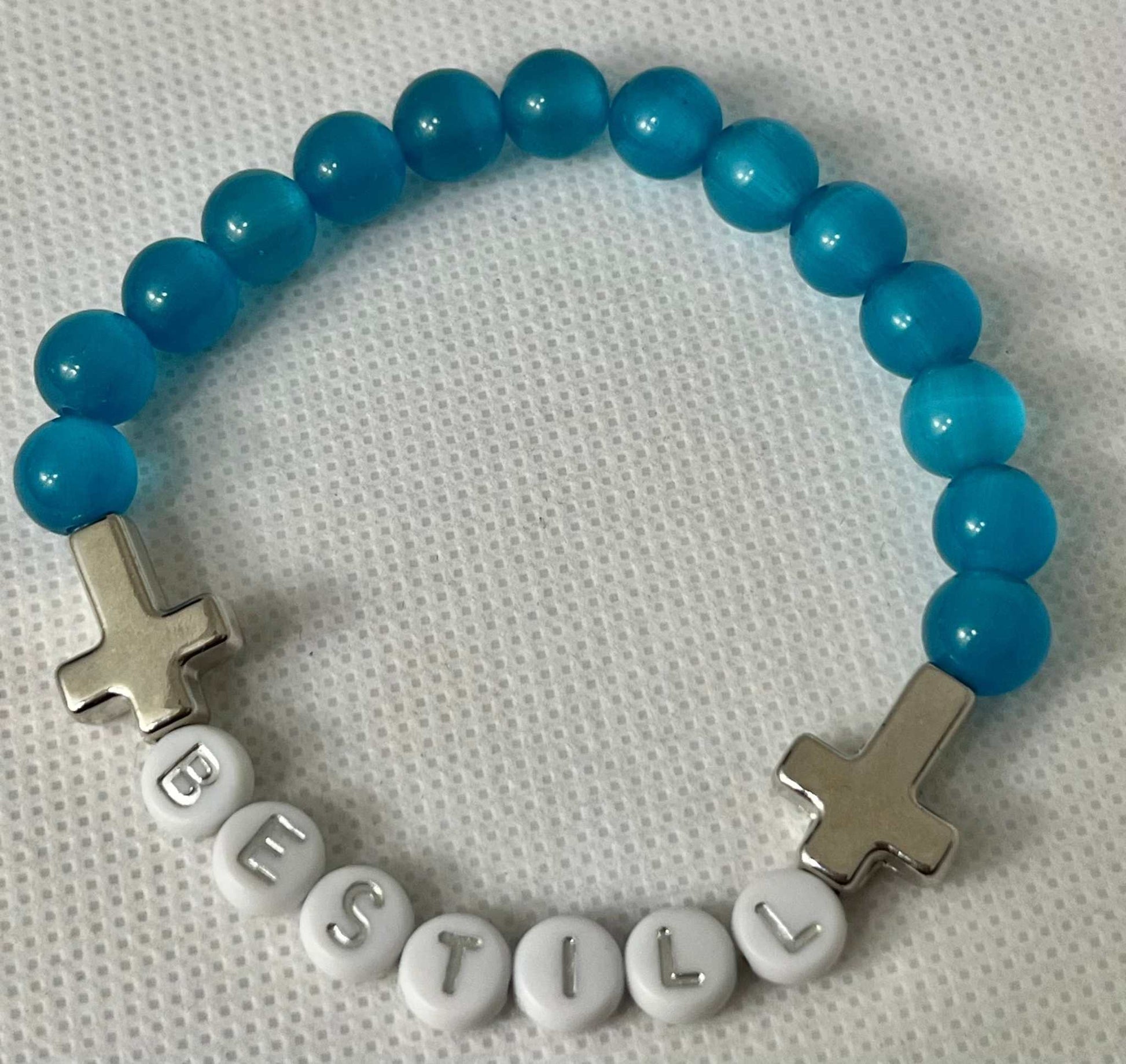 Bead Bracelet - Be Still Bible Verse Faith Jewelry with high-quality beads and scripture charm