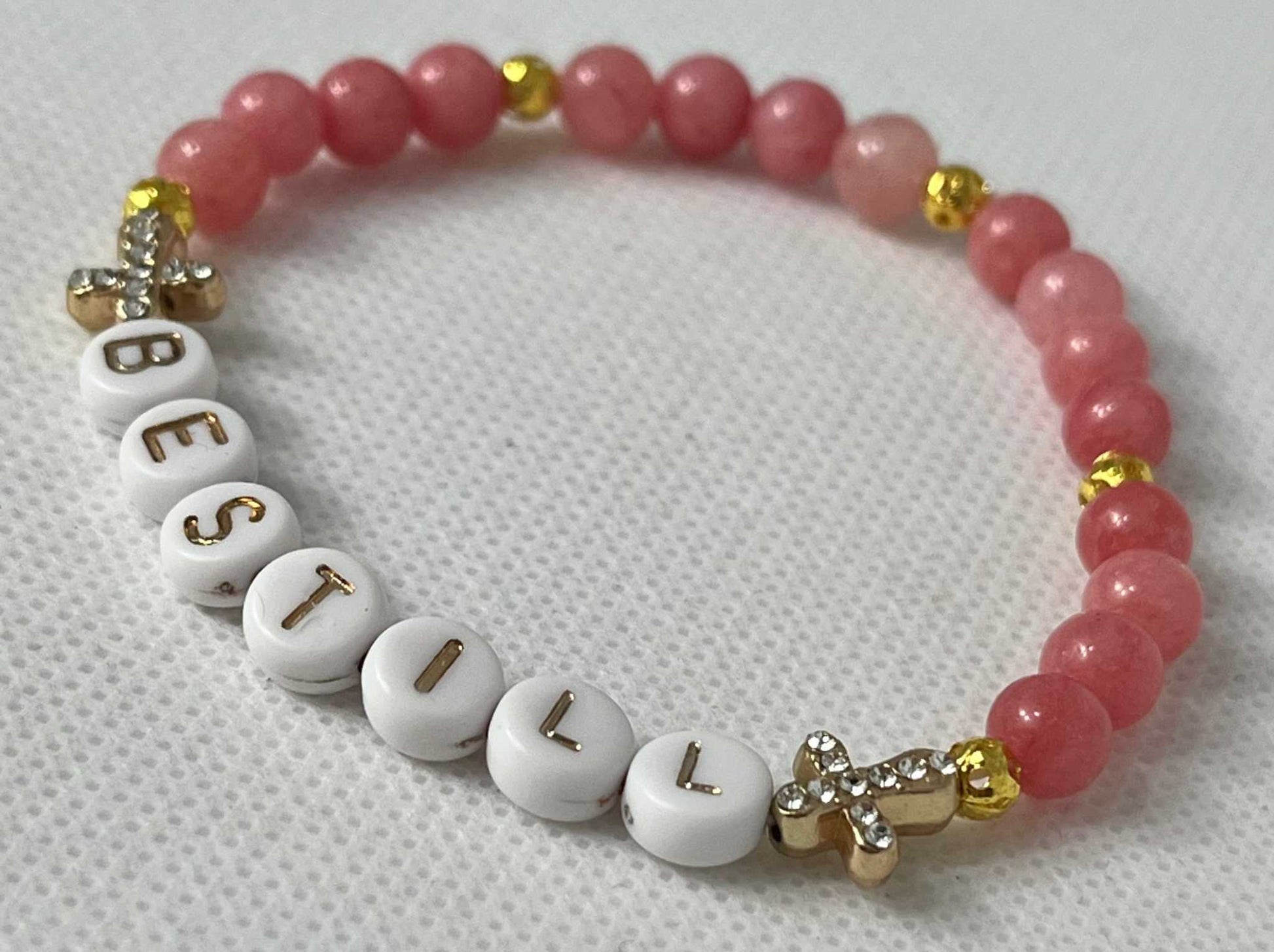 Bead Bracelet - Be Still Bible Verse Faith Jewelry with high-quality beads and scripture charm