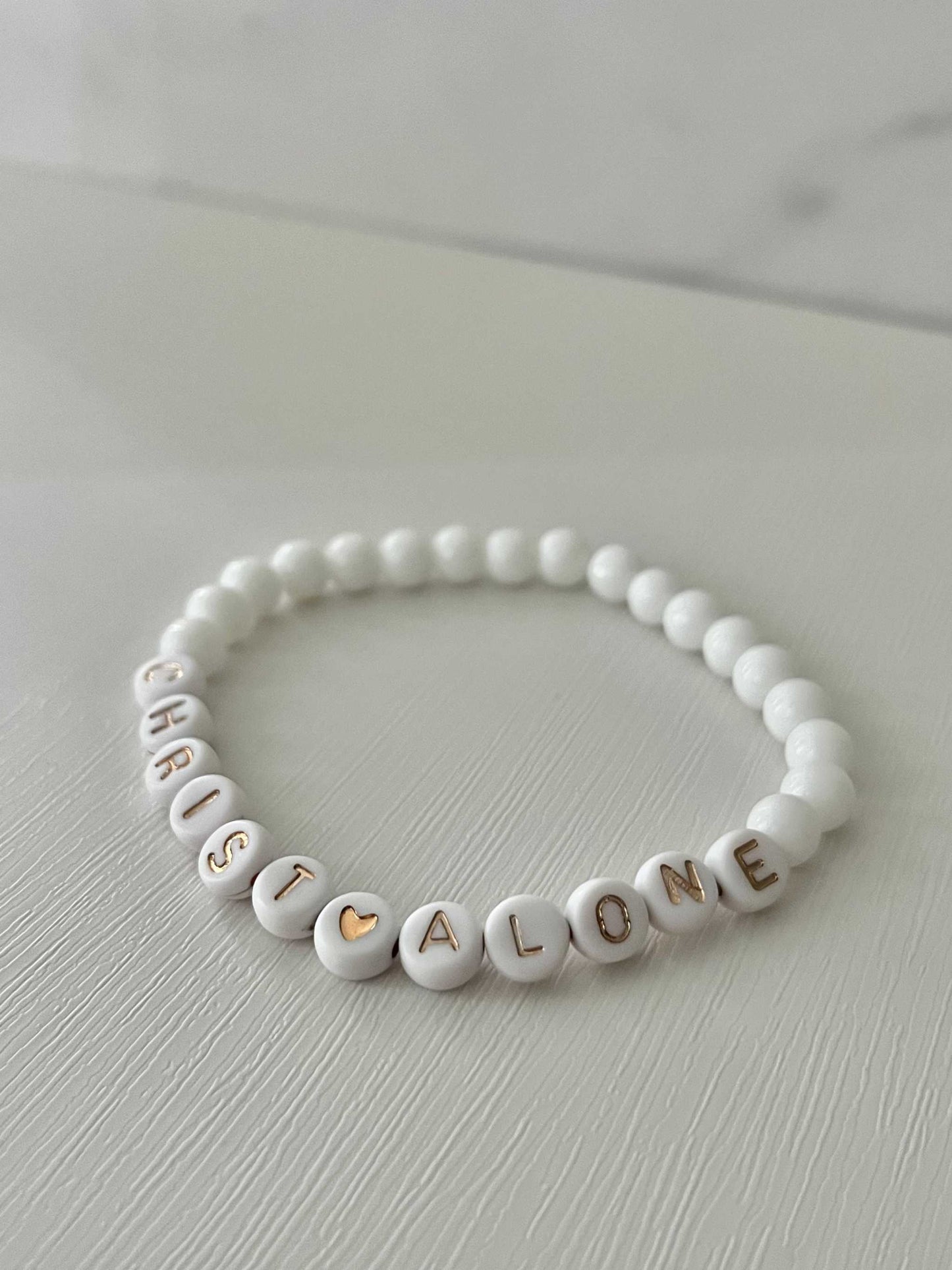 Peach or White Bead Bracelet – Handmade Christian Jewelry

