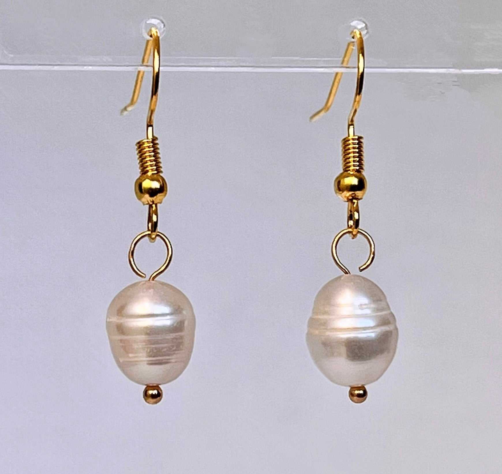 Gold Earrings with pearls – 18K faith jewelry inspired by Proverbs 31.

