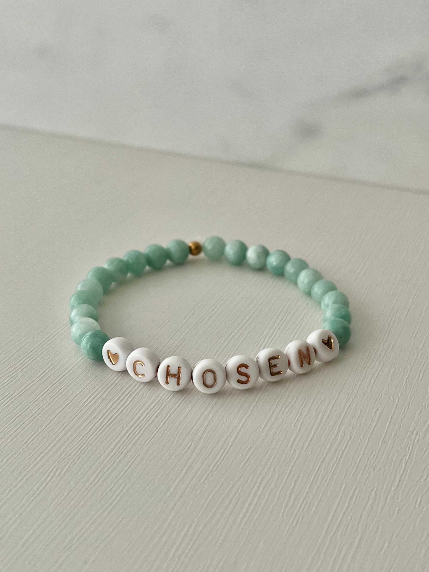 Jade Chosen Bead Bracelet – elegant stone jewelry with a faith-inspired meaning.

