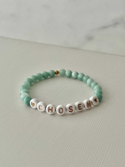 Jade Chosen Bead Bracelet – elegant stone jewelry with a faith-inspired meaning.

