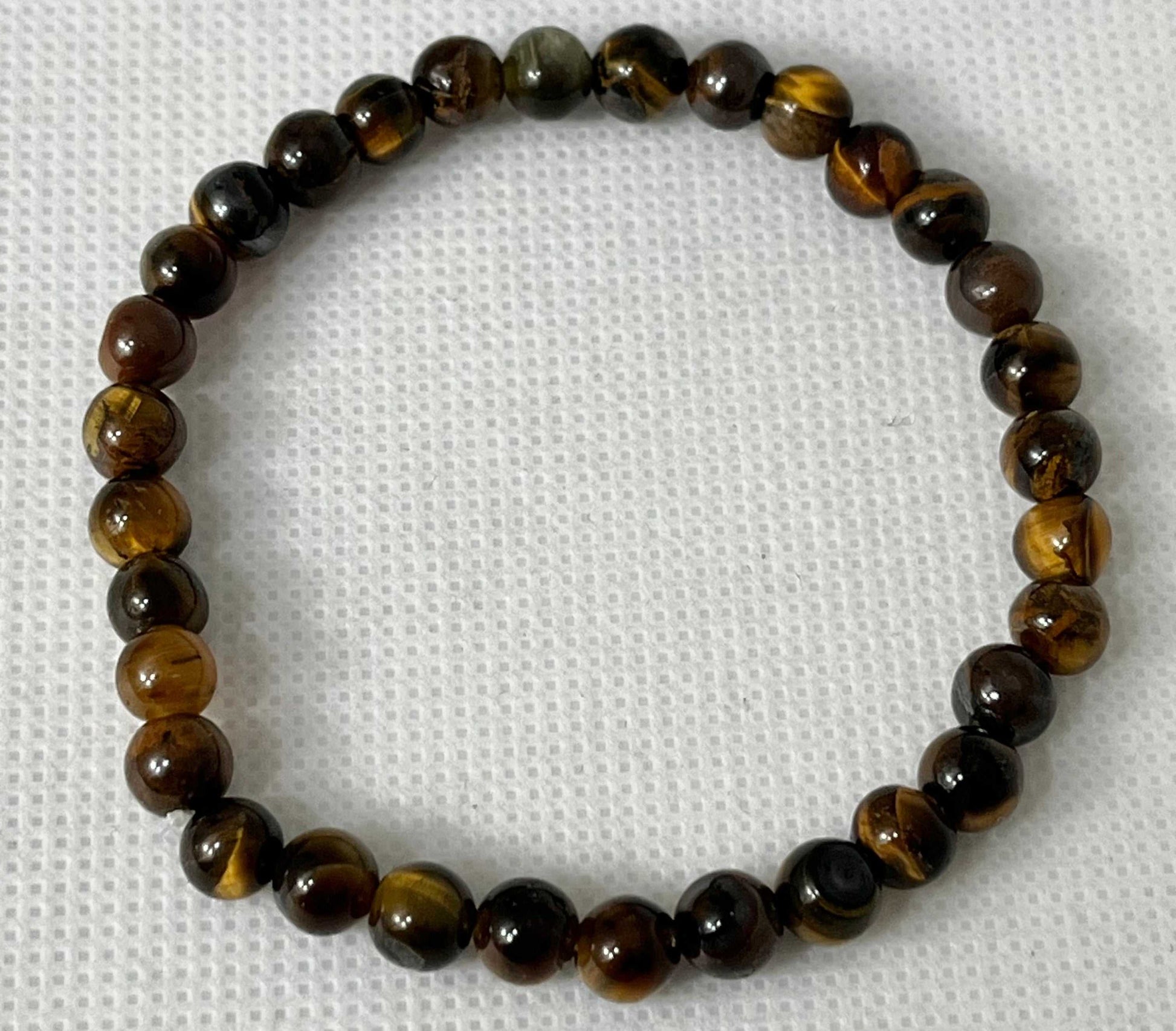 Tiger Eye Beaded Bracelet - Natural Stone Bracelet with Round Tiger Eye Beads