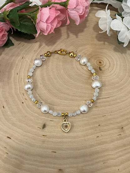 Handmade mustard seed pearl bead bracelet Christian jewelry.