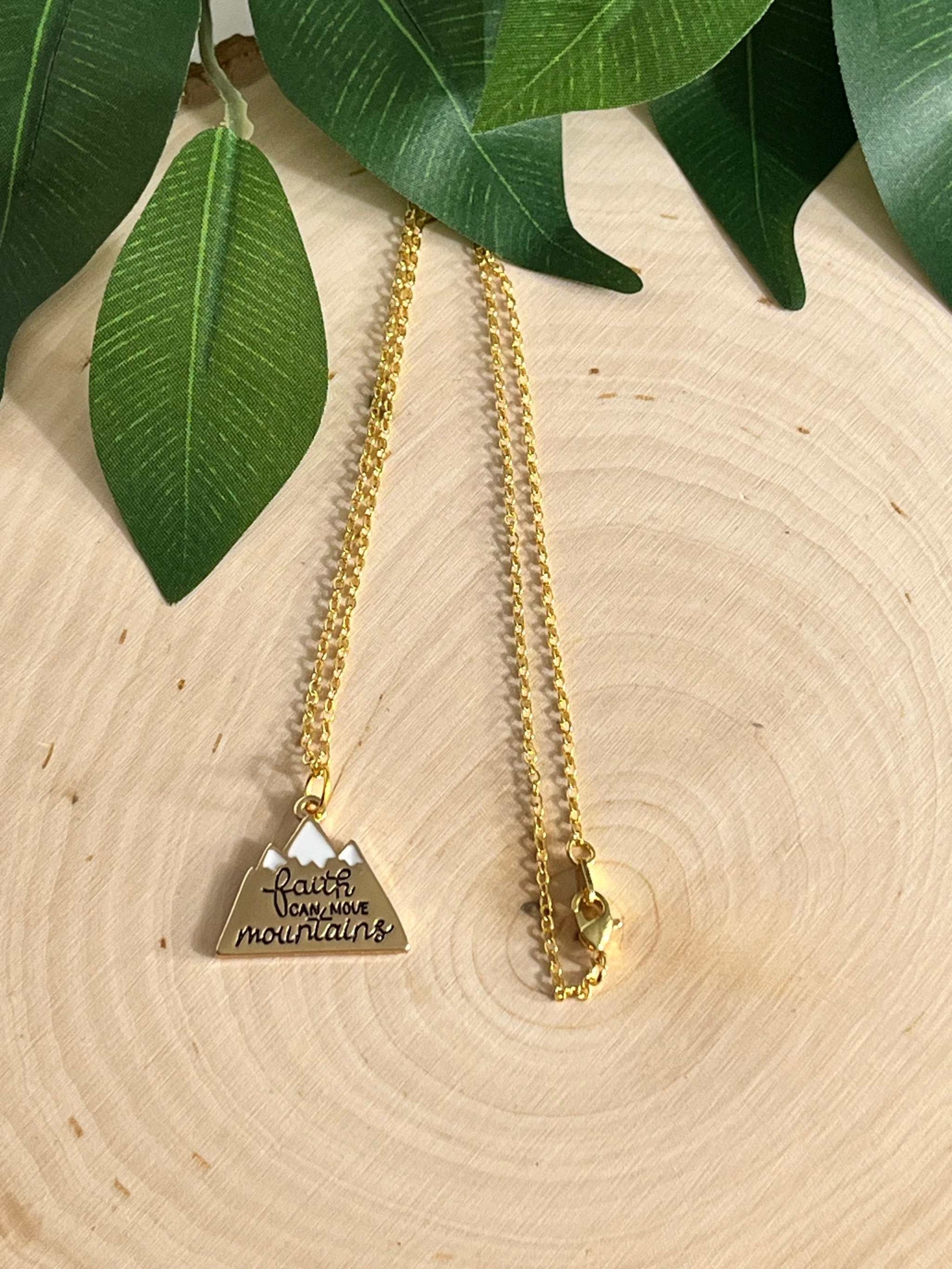 16K gold necklace with faith pendant, inspiring Christian gift.