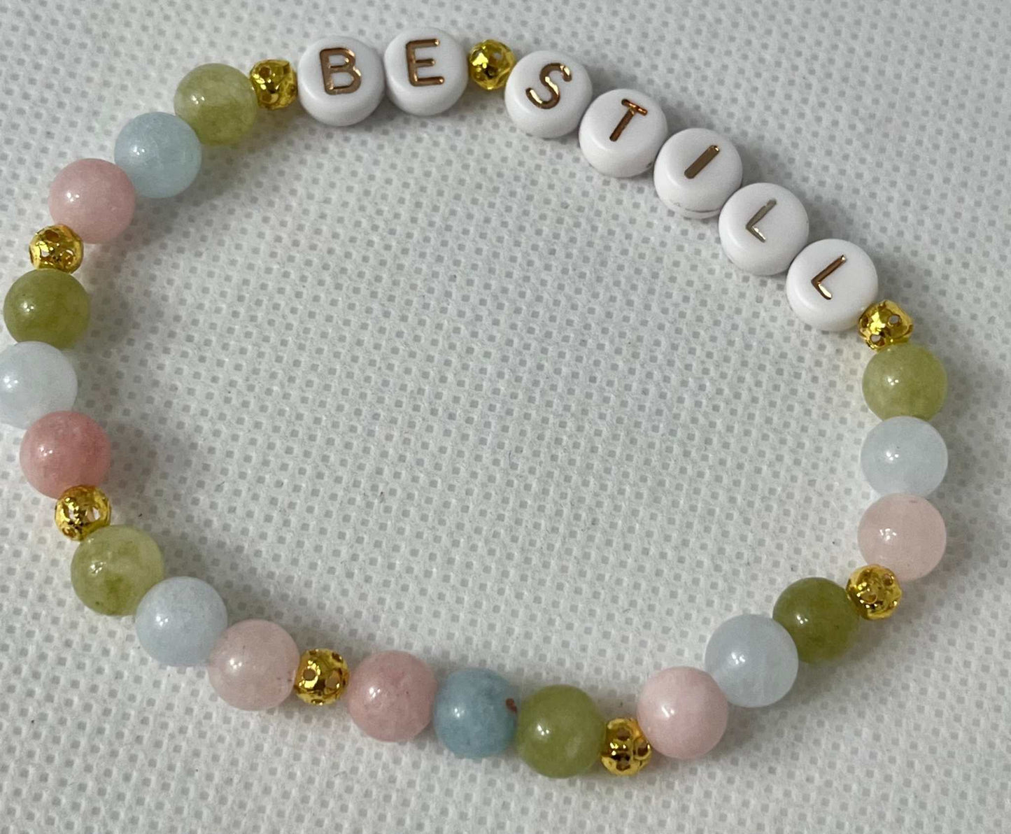 Bead Bracelet - Be Still Bible Verse Faith Jewelry with high-quality beads and scripture charm