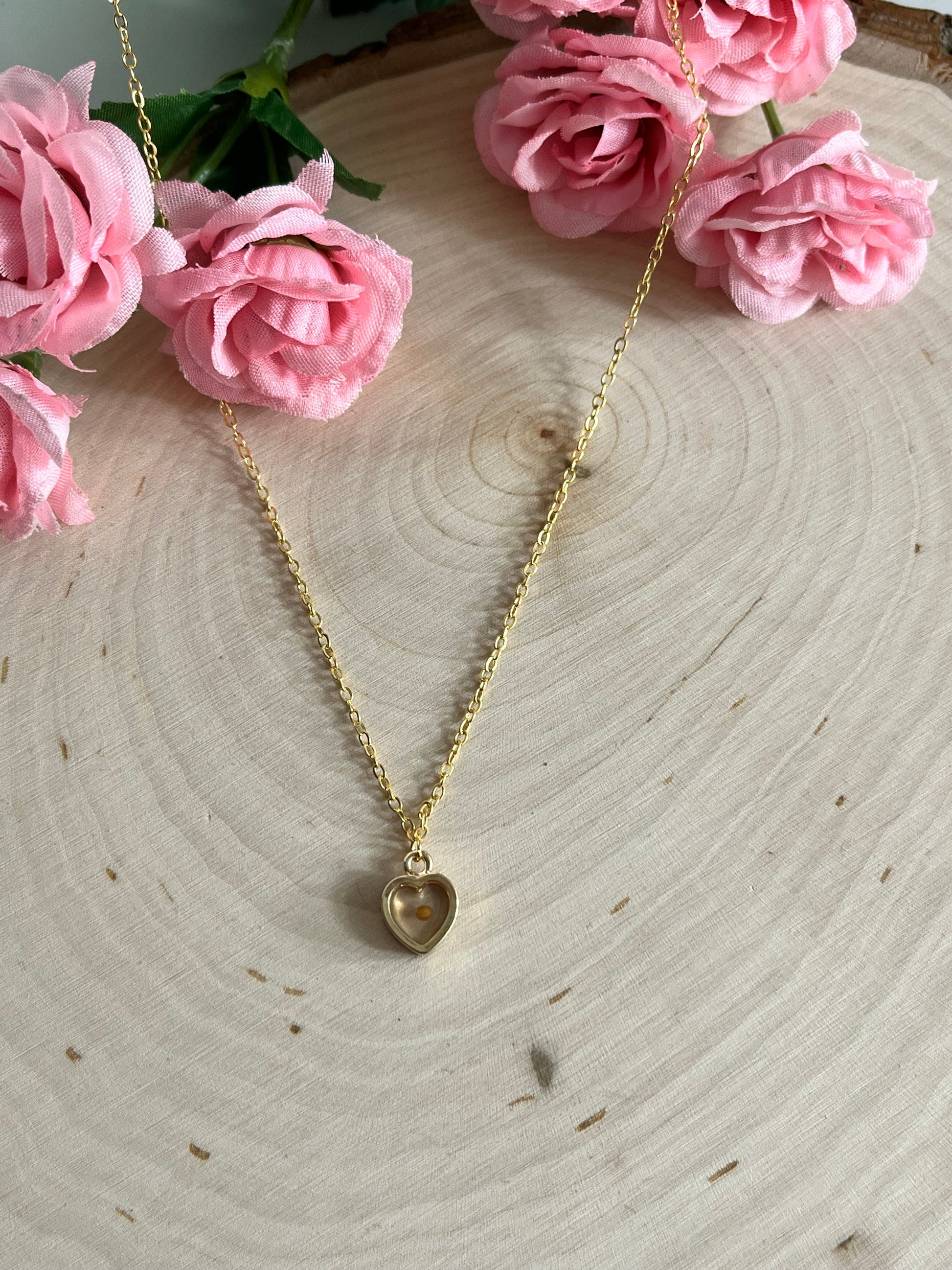 rose gold mustard seed necklace Mustard Seed Heart Necklace in Gold and Silver – Christian Faith Jewel