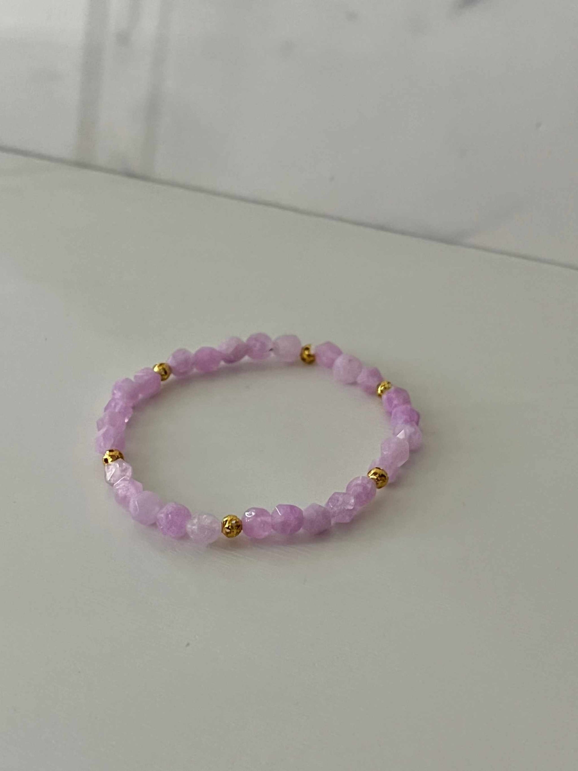 Lavender Angelite Stone Bracelet, natural gemstone bracelet with lavender angelite beads