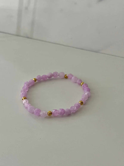 Lavender Angelite Stone Bracelet, natural gemstone bracelet with lavender angelite beads
