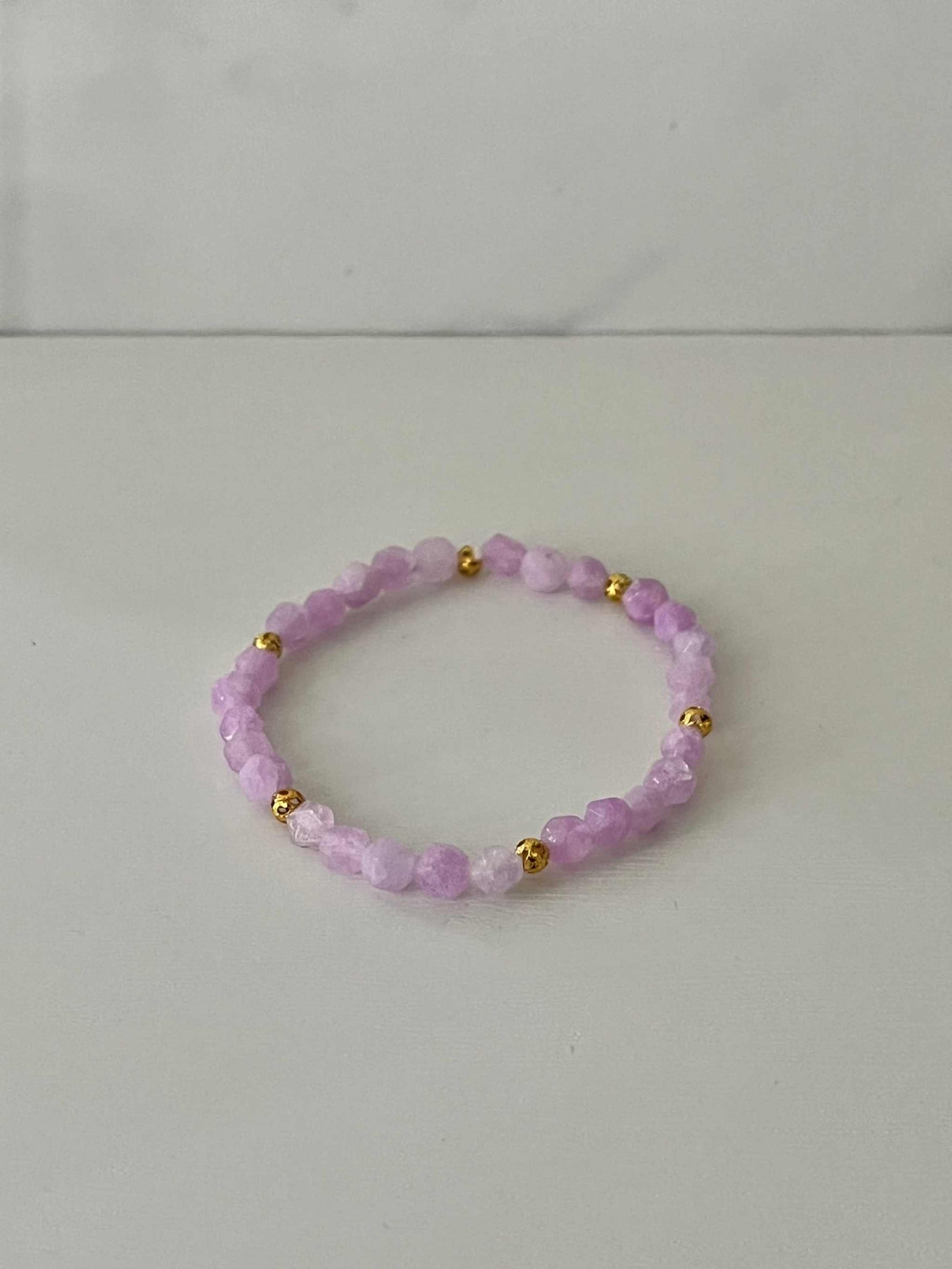 Lavender Angelite Stone Bracelet, natural gemstone bracelet with lavender angelite beads