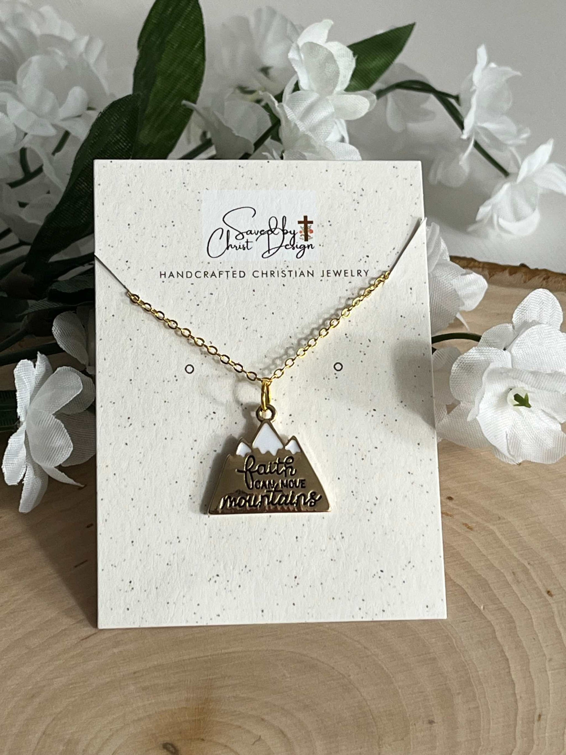 16K gold necklace with faith pendant, inspiring Christian gift.