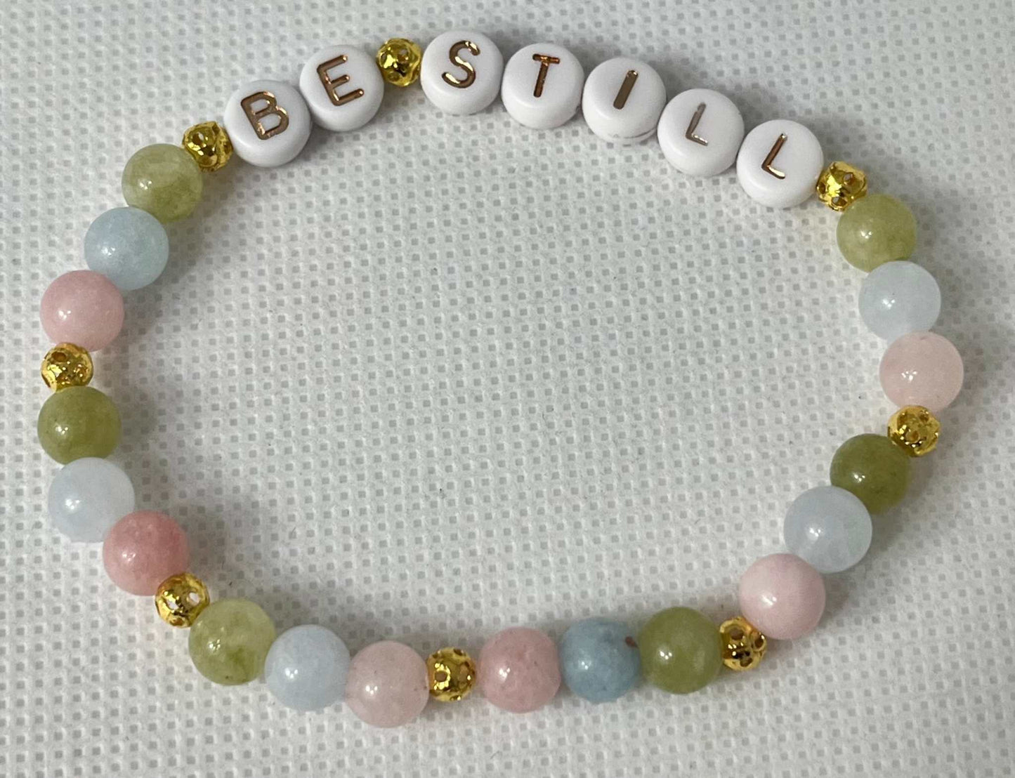 Bead Bracelet - Be Still Bible Verse Faith Jewelry with high-quality beads and scripture charm