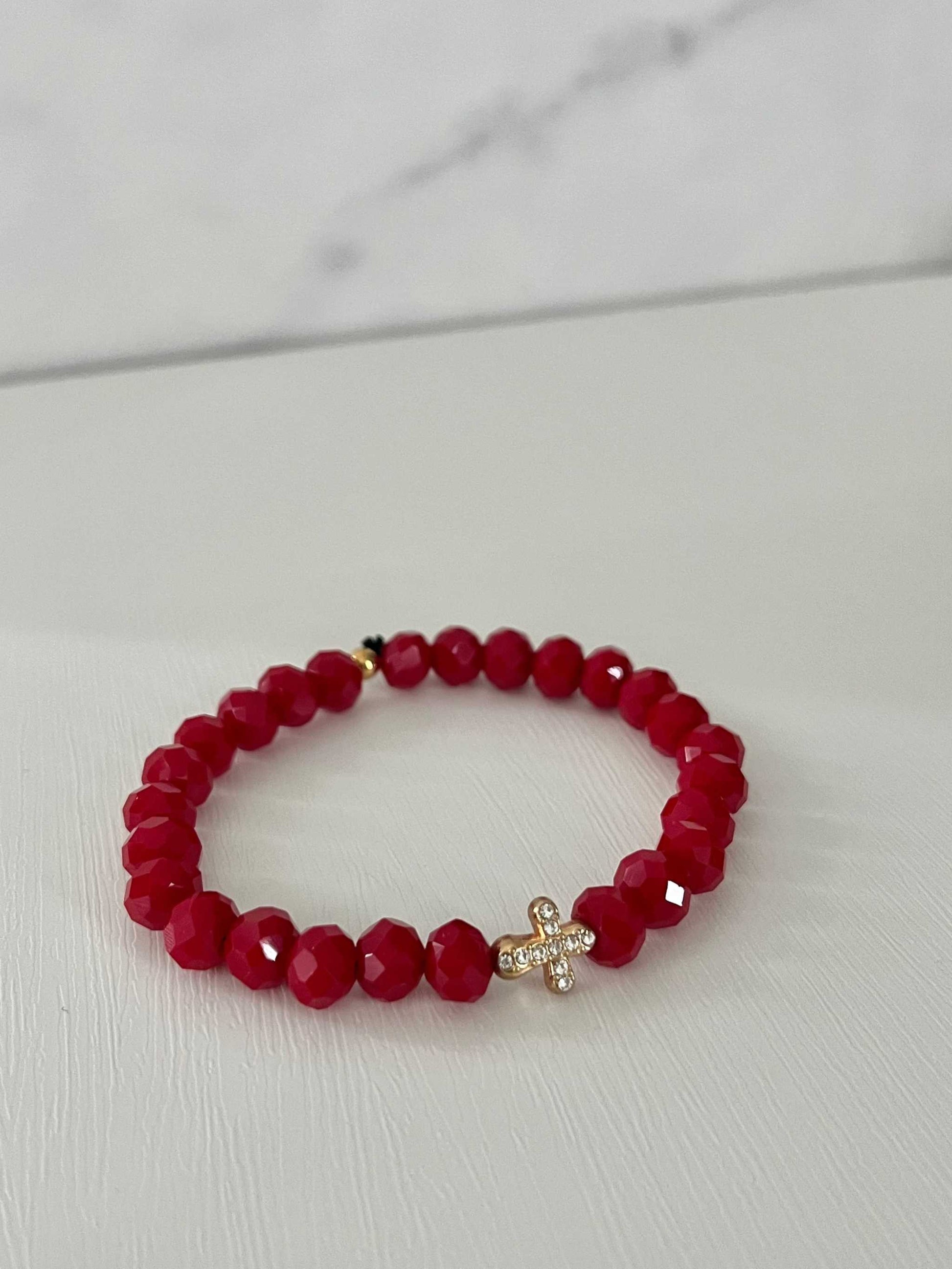 Cross Bead Bracelet Collection, faith-inspired jewelry, perfect for daily wear or gifts


