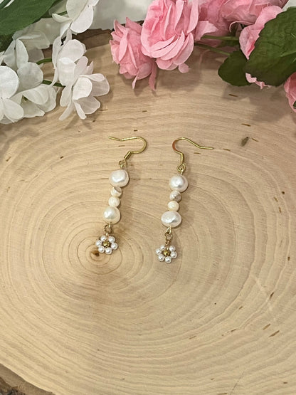 Pearl Daisy Gold Earrings – Christian Jewelry Inspired by Proverbs 31